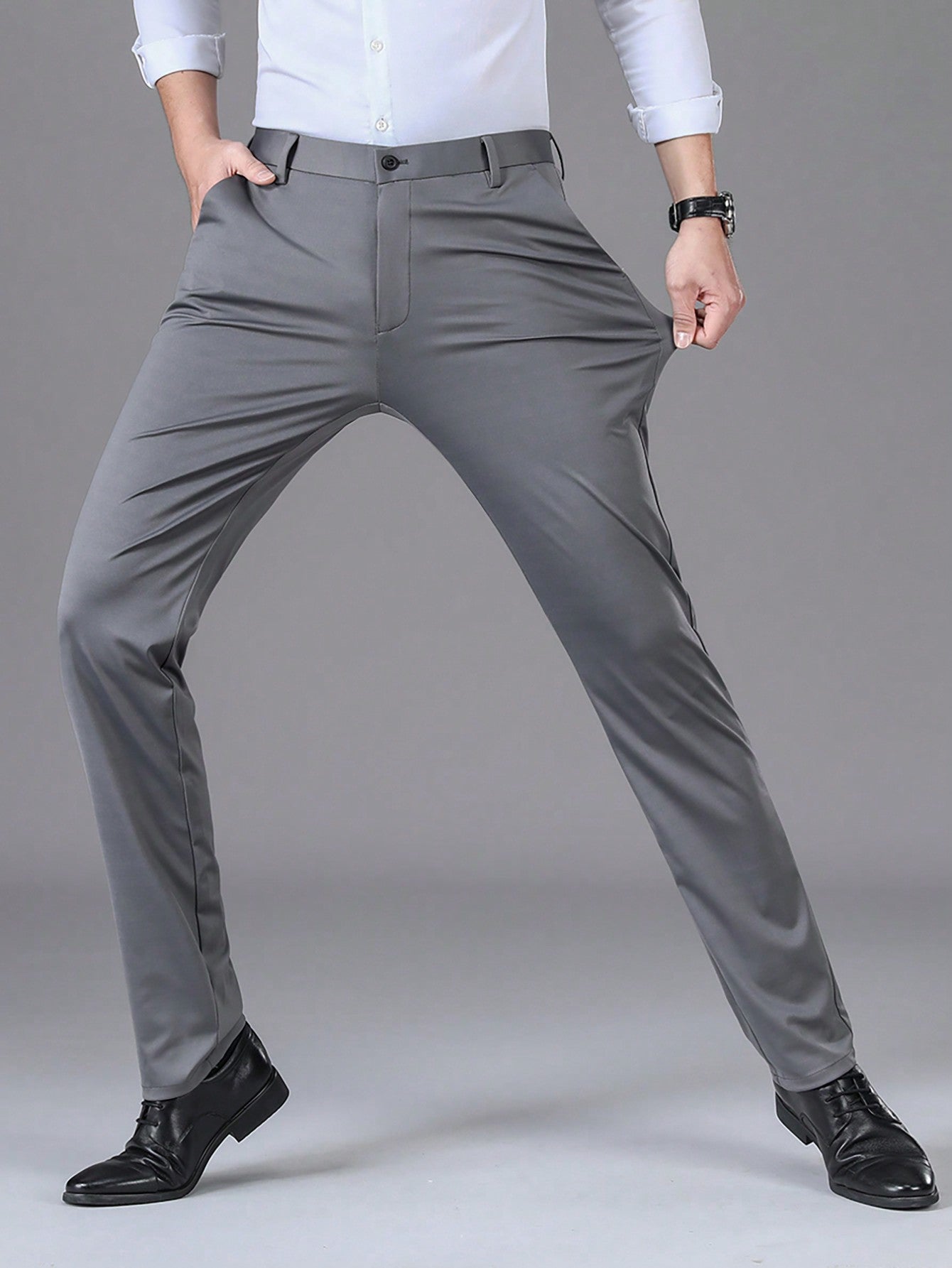 Trendy Business Solid Color Men's Dress Pants