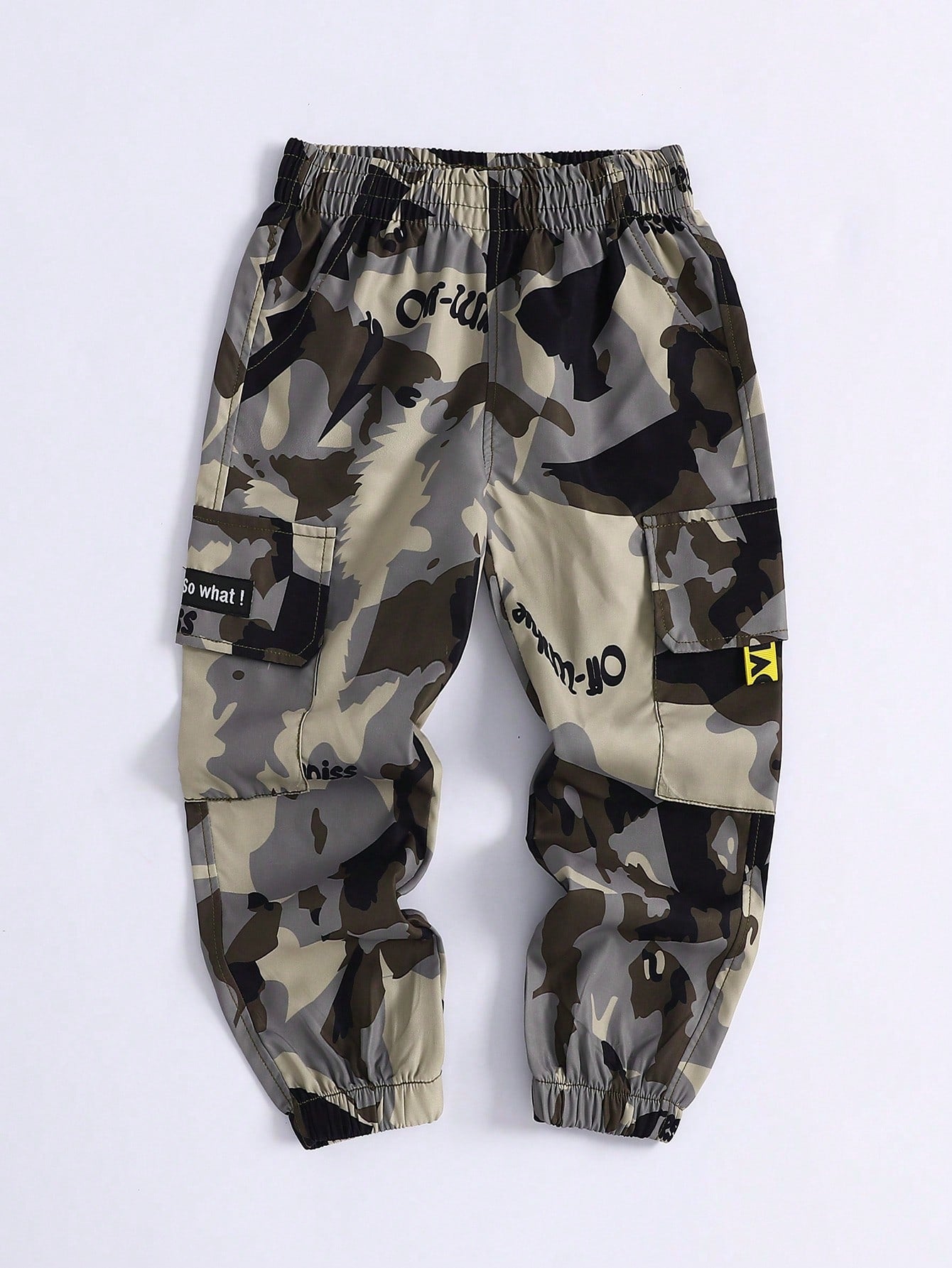 Young Boy Camouflage Multi-Pocket Cargo Pants, Summer