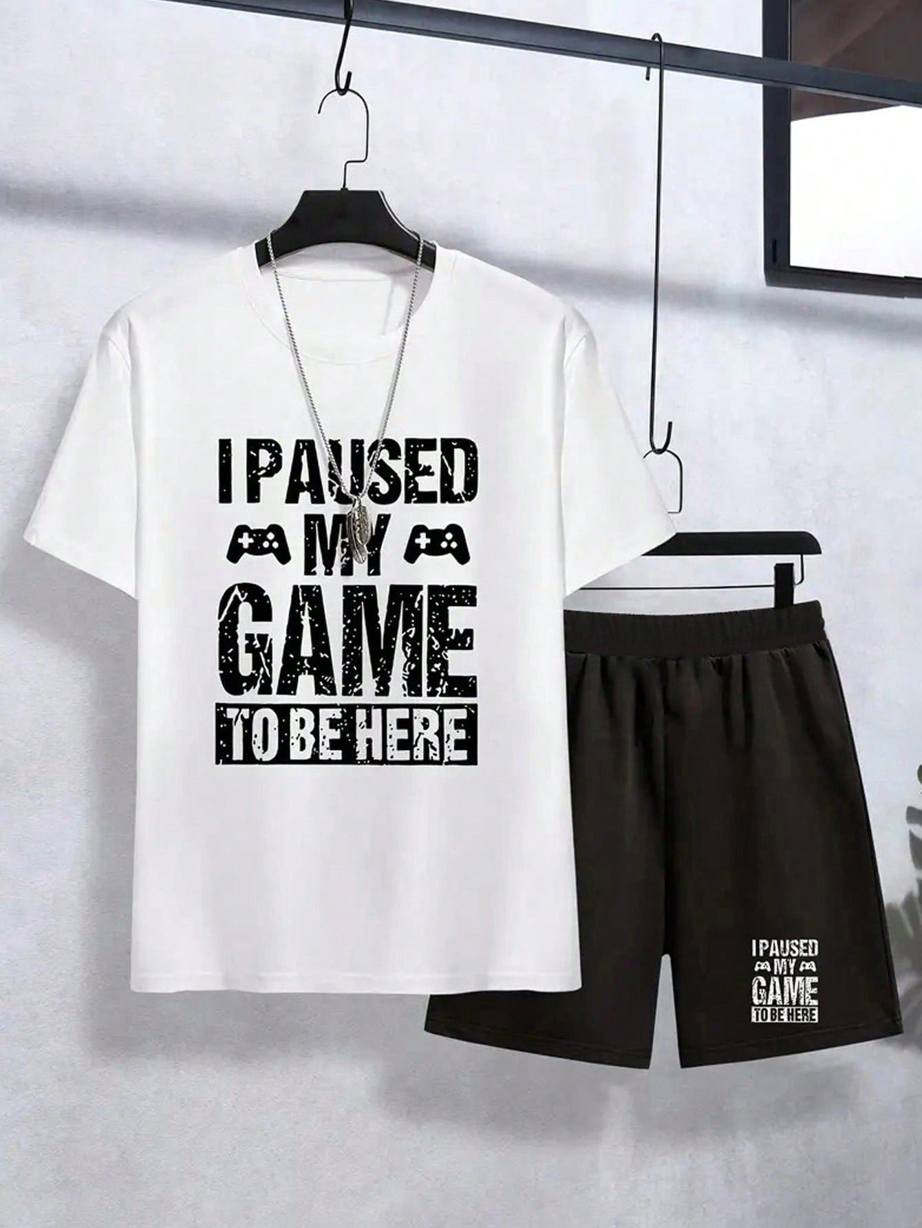 Teen Boy Letter Printed Short Sleeve T-Shirt And Shorts Set, Summer