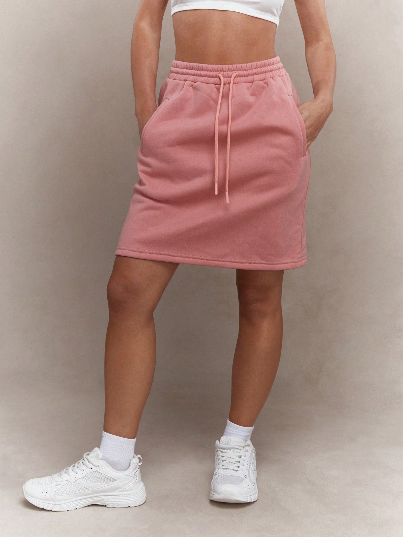 MISSGUIDED Slit Back Hem Mini Sweat Skirt With Drawstrings