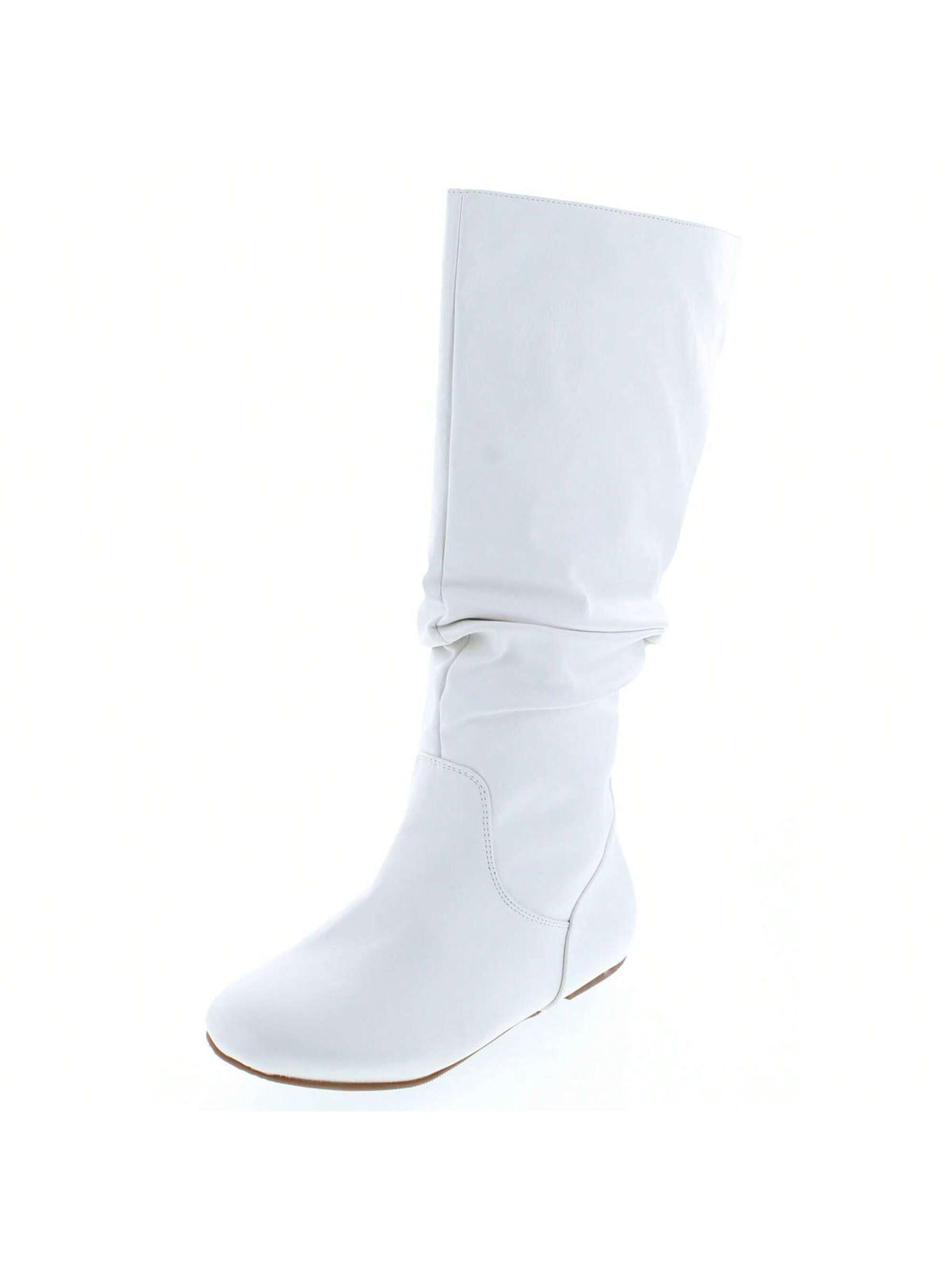 Women's Shoes Cute & Comfort Round Toe Flat Heel Slouchy Mid Calf Boot