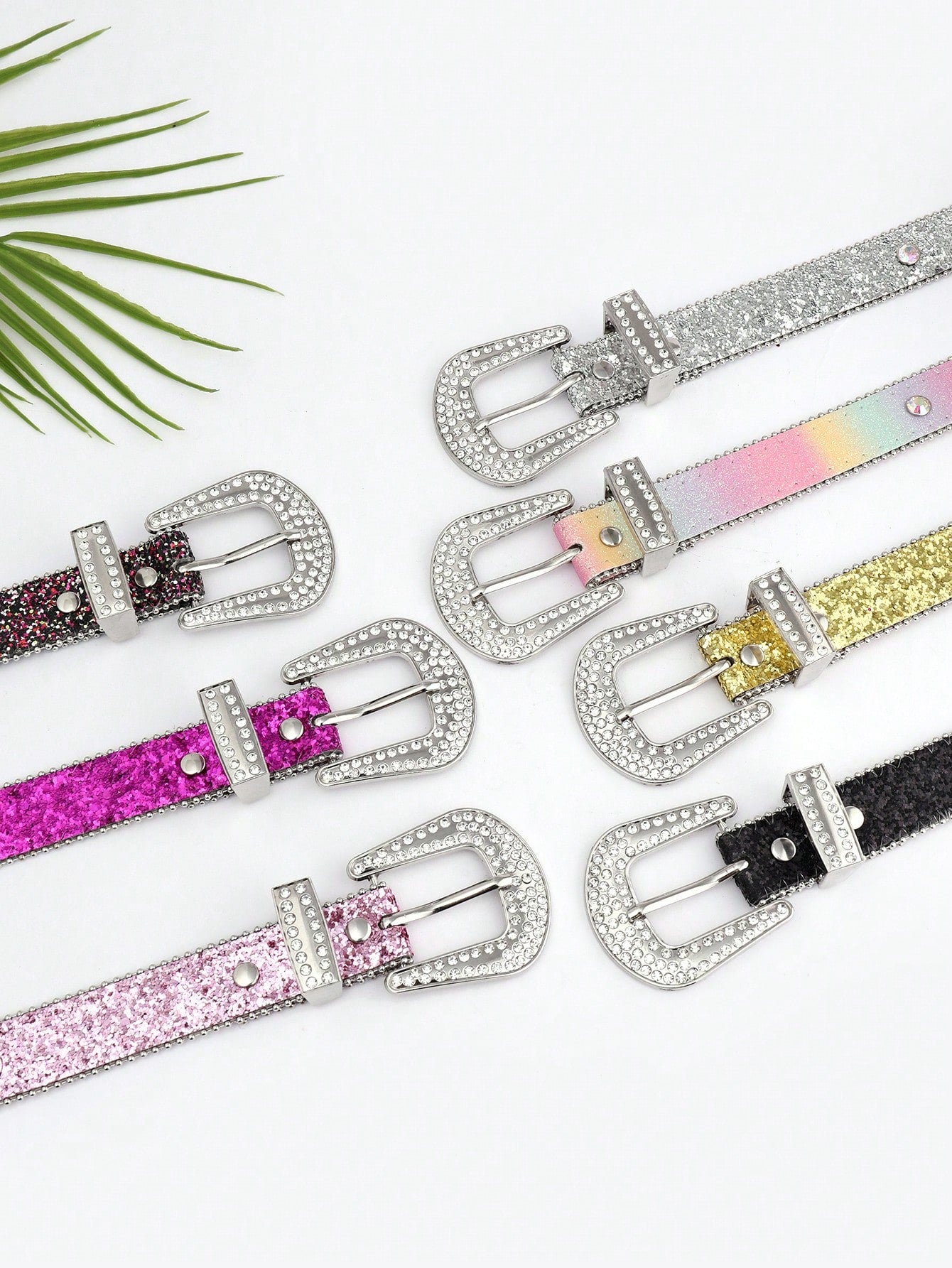 Children's New Rhinestone Belt, High-Quality Glittering PU Belt For Jeans Dress, Decoration