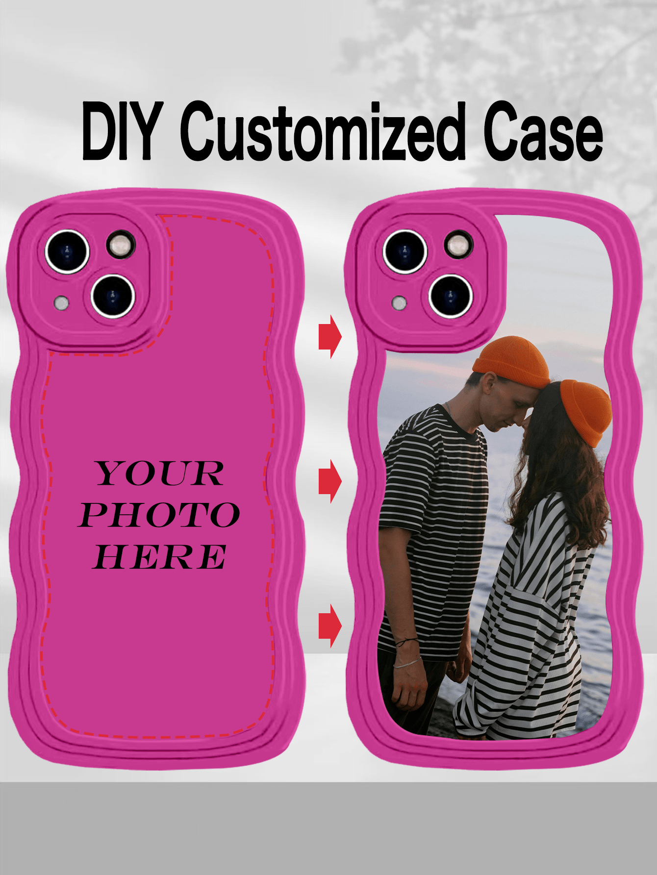 1pc Customized Personalized Picture Full Covered Silicone Camera Lens Protector Phone Case, Compatible With Apple 15/14/13/12/11 Pro Max