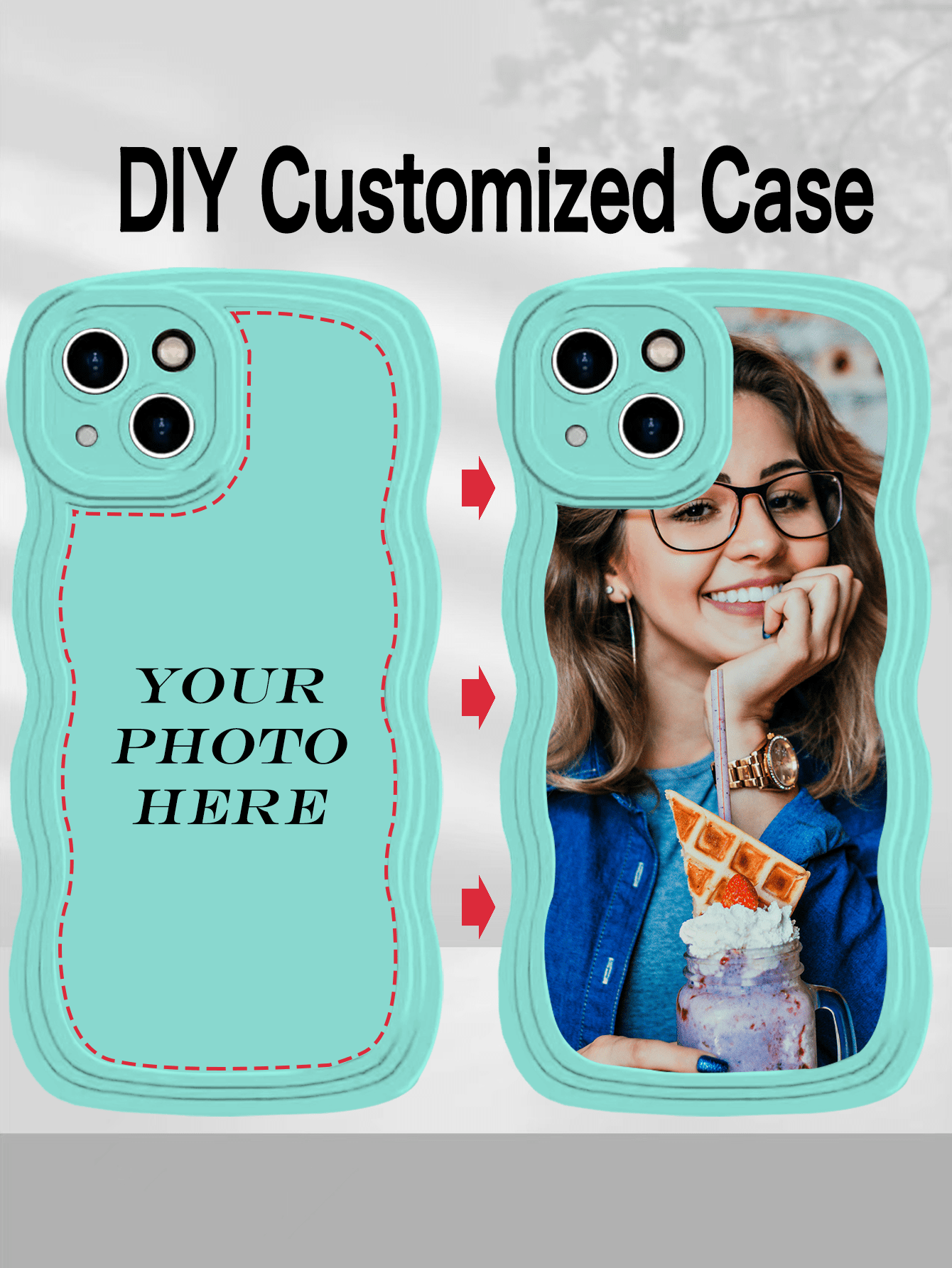 1pc Customized Personalized Picture Full Covered Silicone Camera Lens Protector Phone Case, Compatible With Apple 15/14/13/12/11 Pro Max