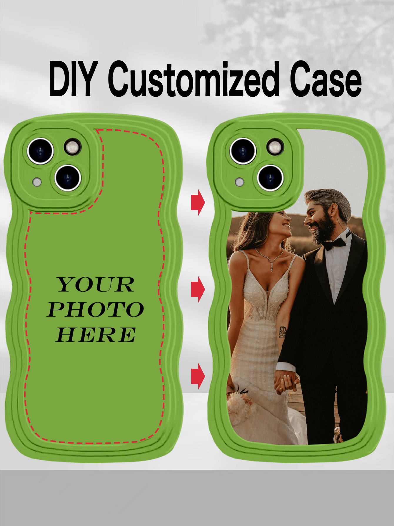 1pc Customized Personalized Picture Full Covered Silicone Camera Lens Protector Phone Case, Compatible With Apple 15/14/13/12/11 Pro Max