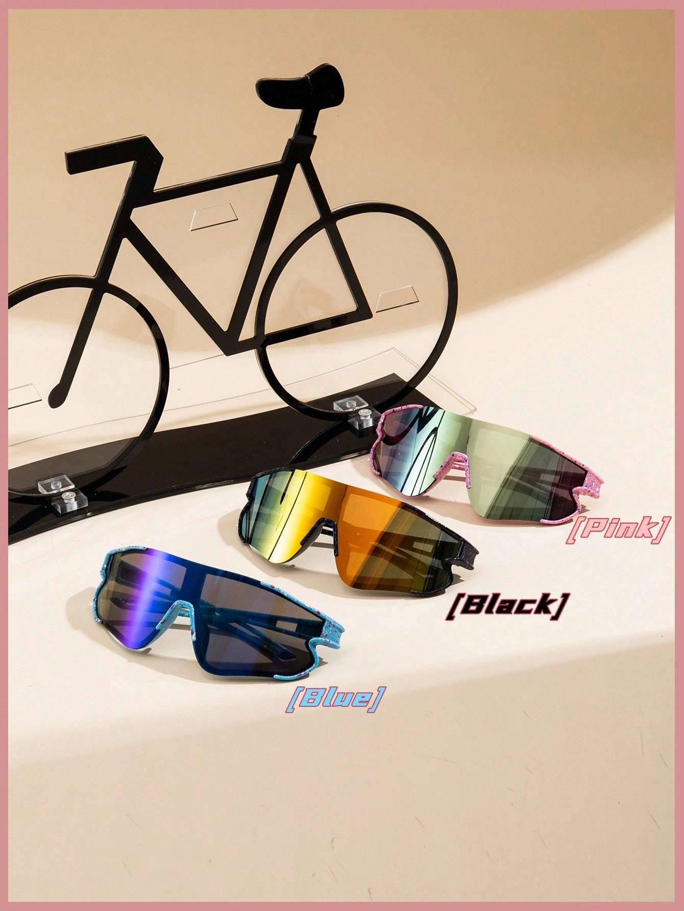 1pc Children's Geometric Pc Frame Windproof Cycling Fashionable Sunglasses With Optional Colors