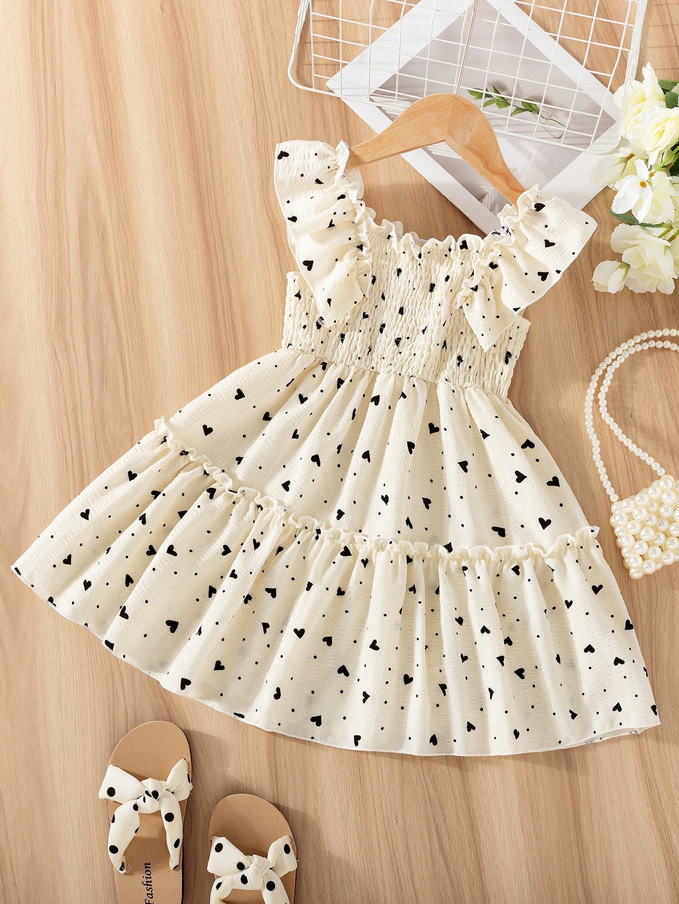 Young Girl Sleeveless Halter Neck Dress With Ruffle Hem And Floral Print, Summer