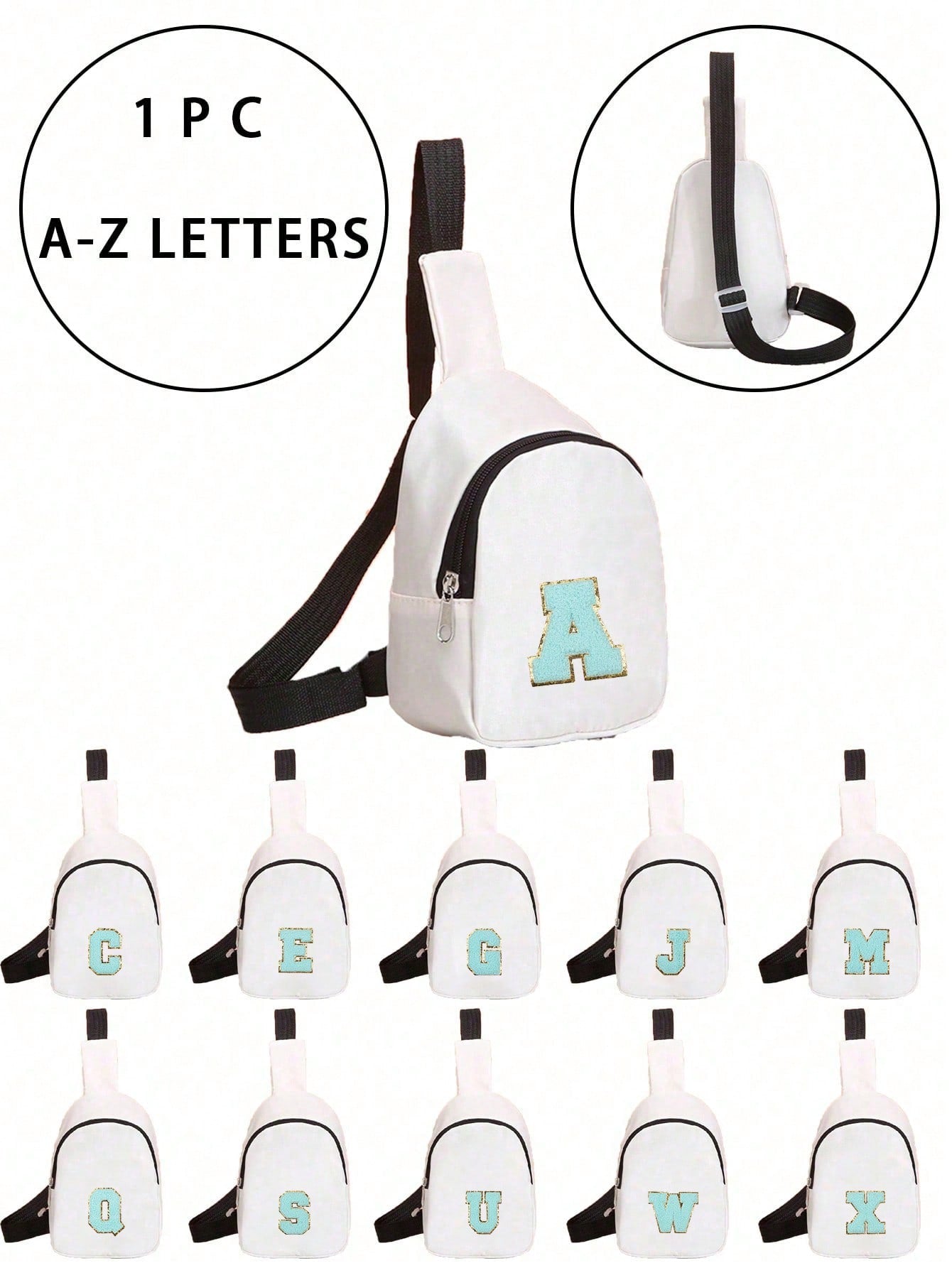 1pc Boys And Girls Nylon Zipper Close Stylish Letter Chest Bag, All-In-One Casual Bag Suitable For Everyday Use