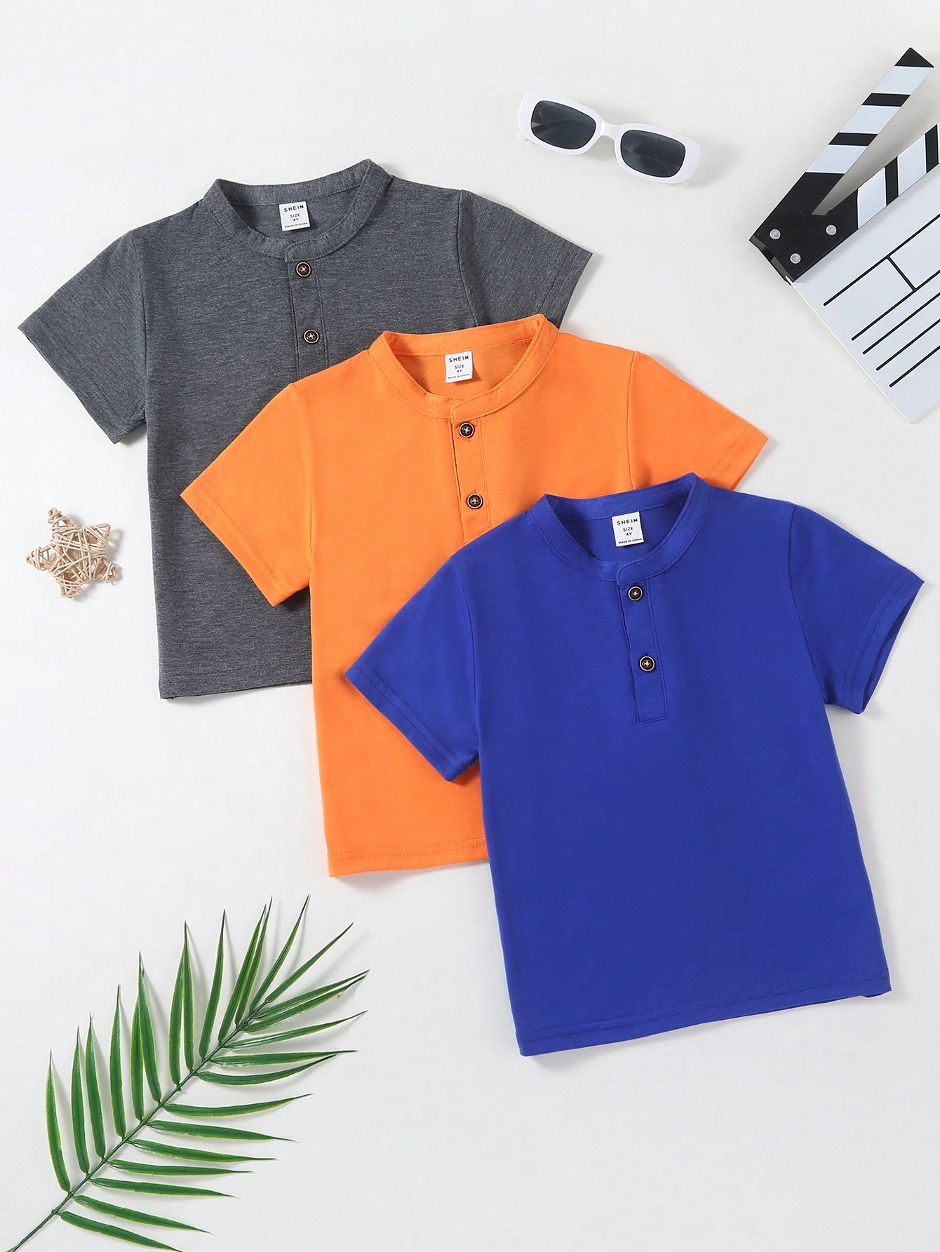 Young Boy 3pcs Solid Polo Shirt