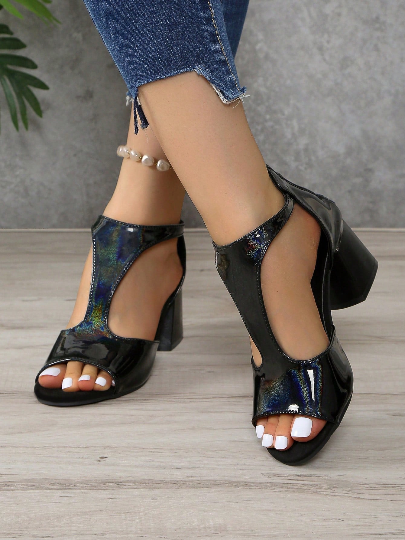 Women's High Heel Sandals, Peep Toe Peep-Toe Stilettos, Elegant Open Toe Back Zipper Casual High Heels, Summer New Arrival