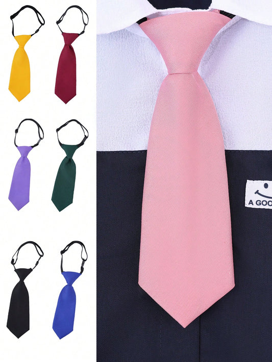 1pc Kids' Solid Color Small Tie Student Shirt, College & British Style Retro Uniform Accessory, Neck Decoration For Stage Performance, Free Knotting DIY Decorative Band - Back To School