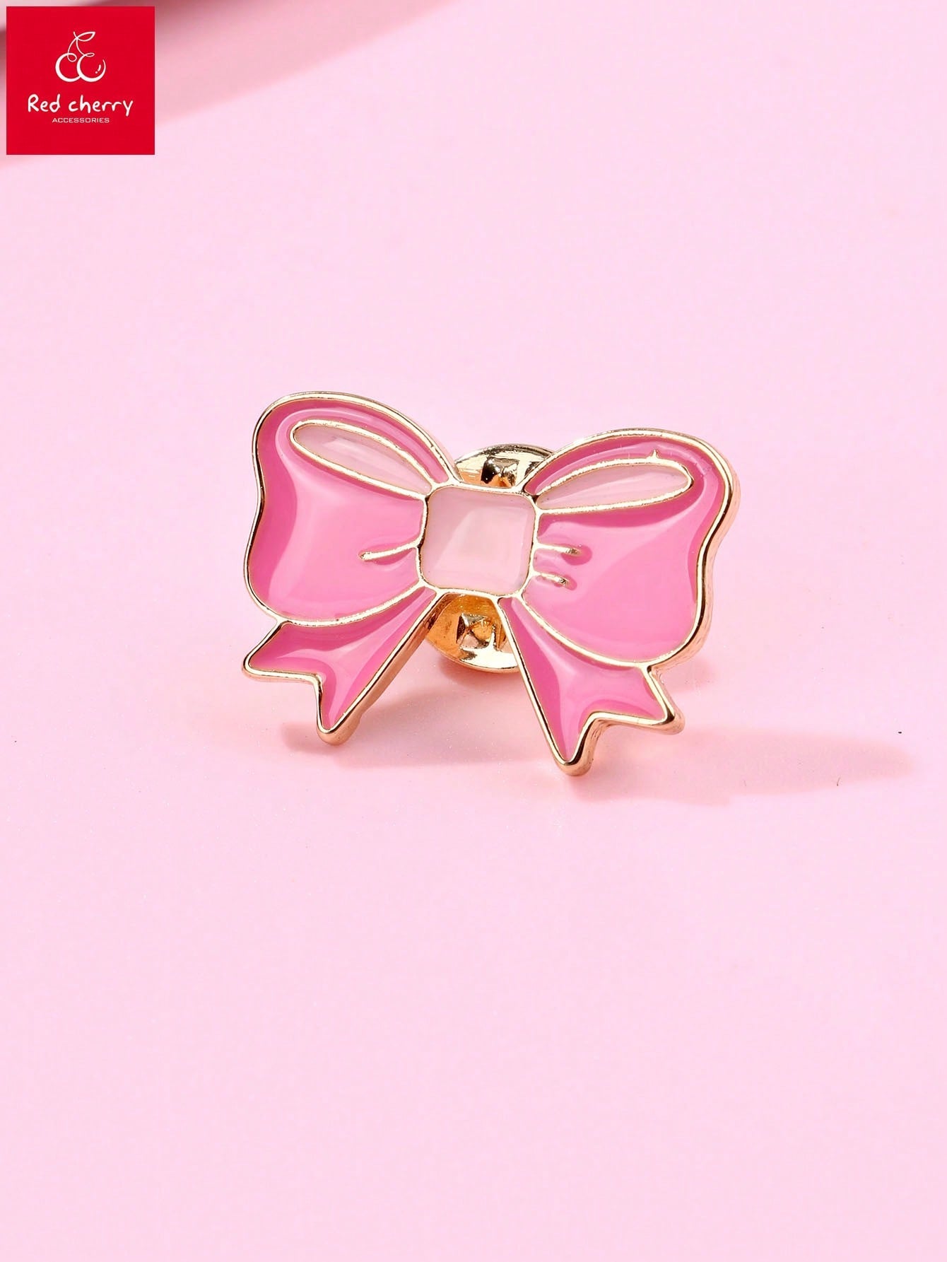 1pc Girls' Cute Butterfly Shaped Zinc Alloy Brooch Pin With Dripping Oil Effect And Gold Plating, Suitable For Daily Casual Wear, Hats And Jewelry Accessories, Rose Red