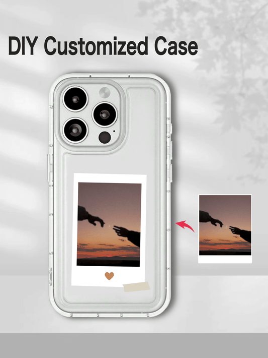 1pc Customized Personalized Image Heart Picture Full Coverage Silicone Lens Protective Phone Case Compatible With Apple 15 14 13 12 11 Pro Max