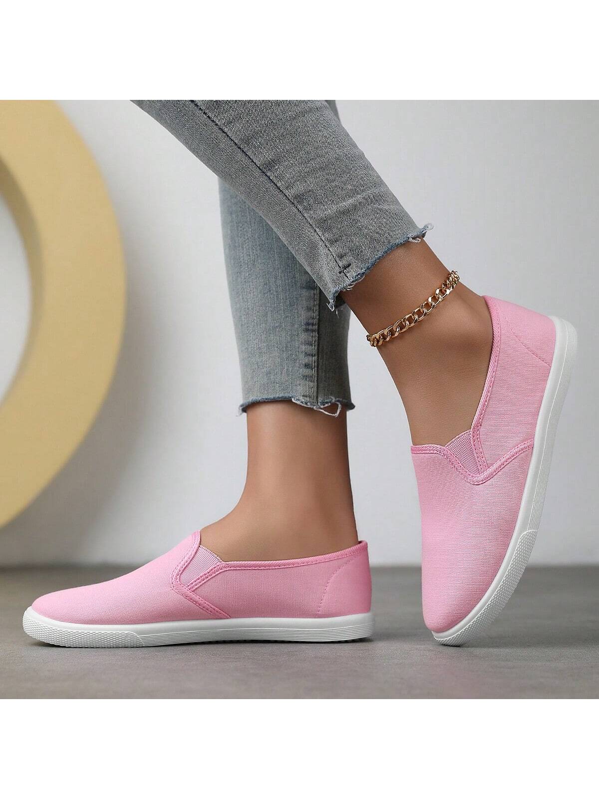 Women's Colorful Canvas Shoes, Casual Slip-On Outdoor Shoes, Lightweight Low-Cut Couple Walking Shoes