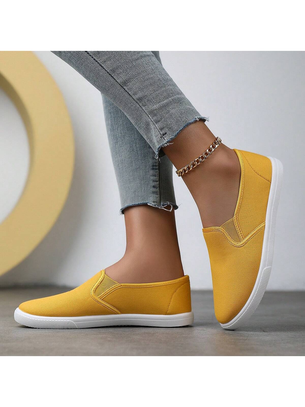 Women's Colorful Canvas Shoes, Casual Slip-On Outdoor Shoes, Lightweight Low-Cut Couple Walking Shoes