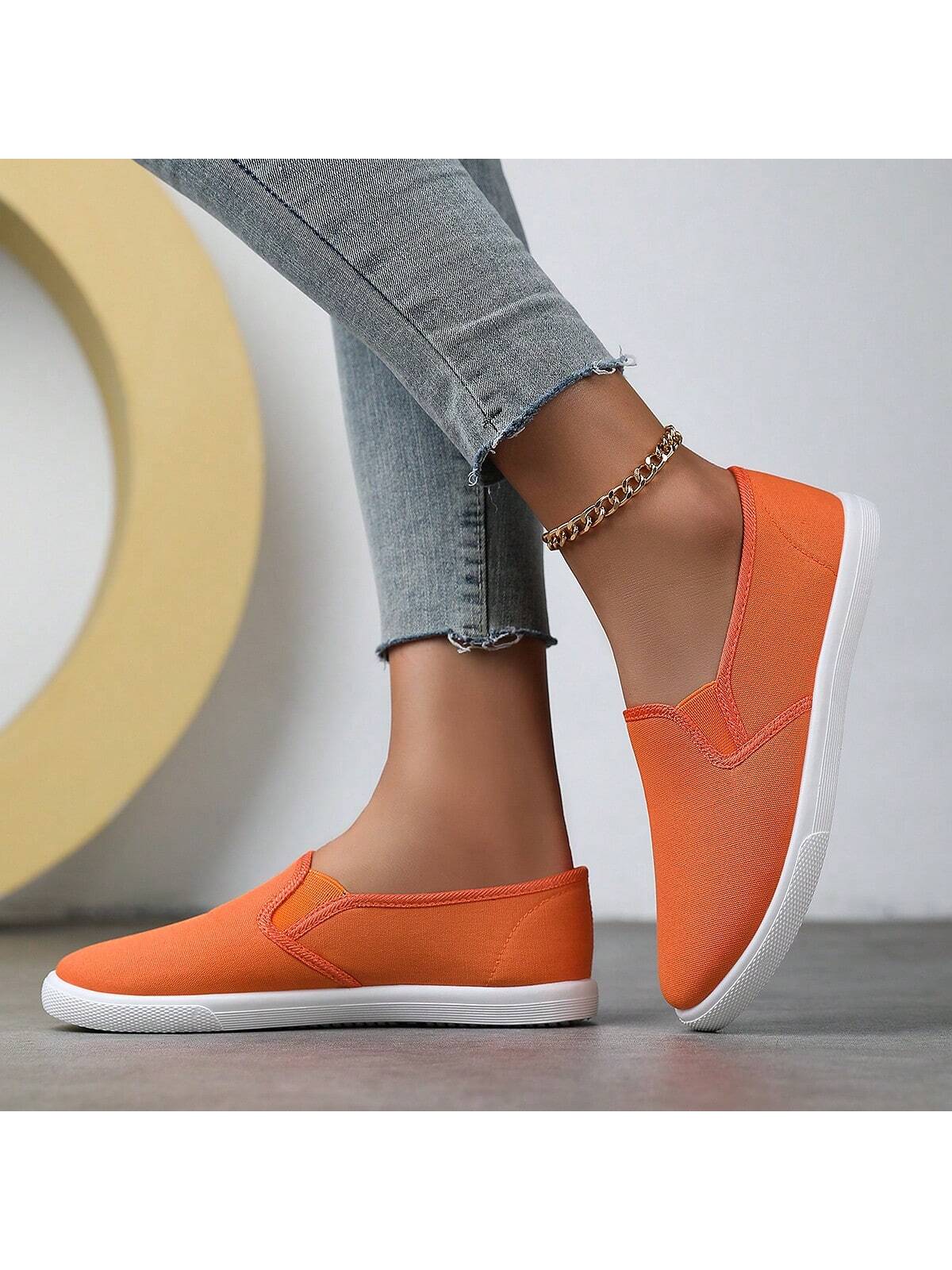 Women's Colorful Canvas Shoes, Casual Slip-On Outdoor Shoes, Lightweight Low-Cut Couple Walking Shoes