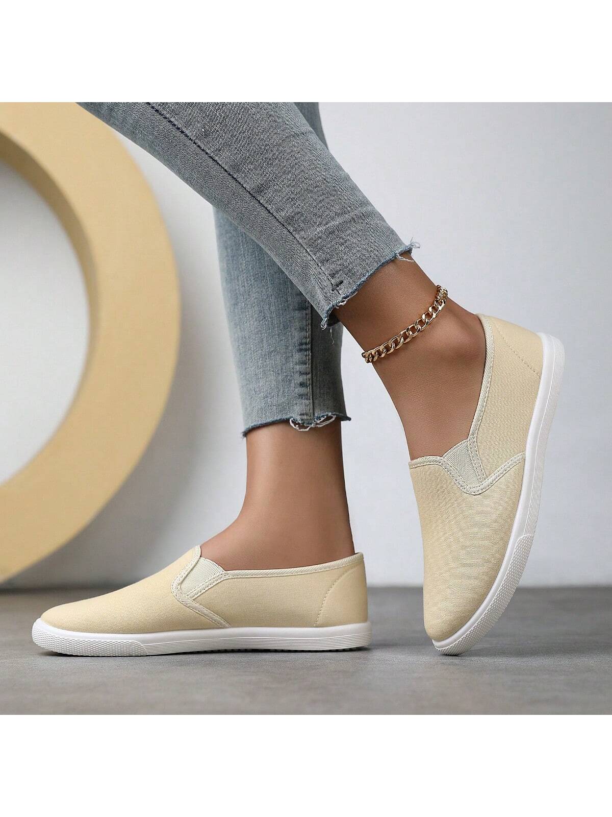 Women's Colorful Canvas Shoes, Casual Slip-On Outdoor Shoes, Lightweight Low-Cut Couple Walking Shoes