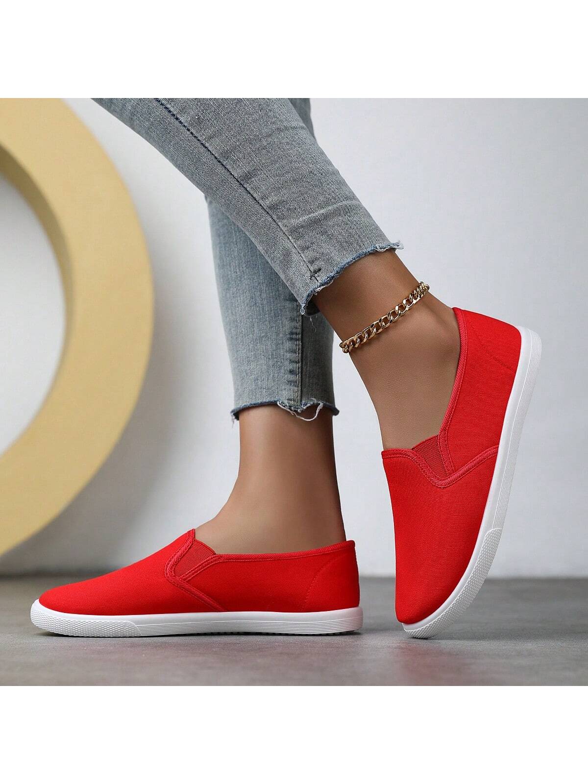 Women's Colorful Canvas Shoes, Casual Slip-On Outdoor Shoes, Lightweight Low-Cut Couple Walking Shoes