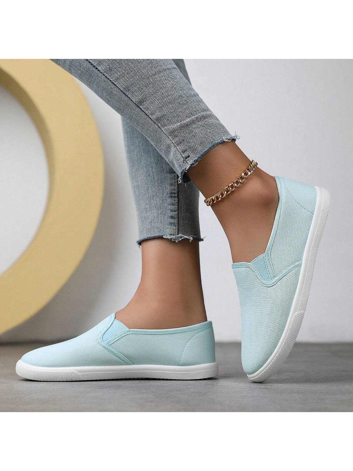 Women's Colorful Canvas Shoes, Casual Slip-On Outdoor Shoes, Lightweight Low-Cut Couple Walking Shoes