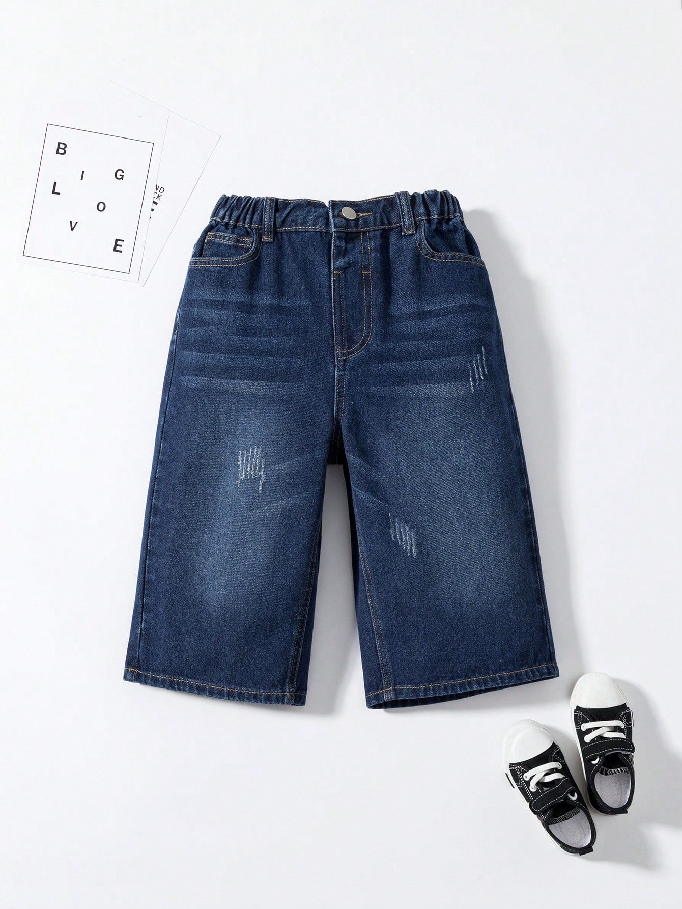 Tween Boy Fashionable Summer Casual Washed Denim Shorts