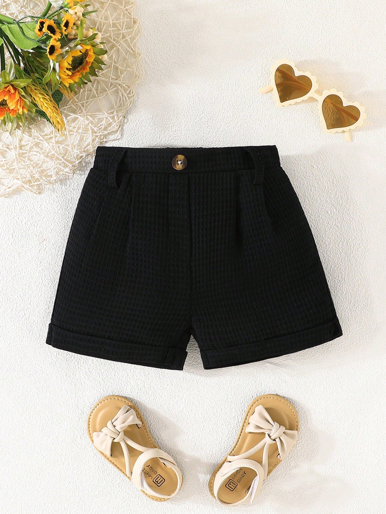 Young Girl Casual & Versatile & Commuting Button Closure Shorts For Summer