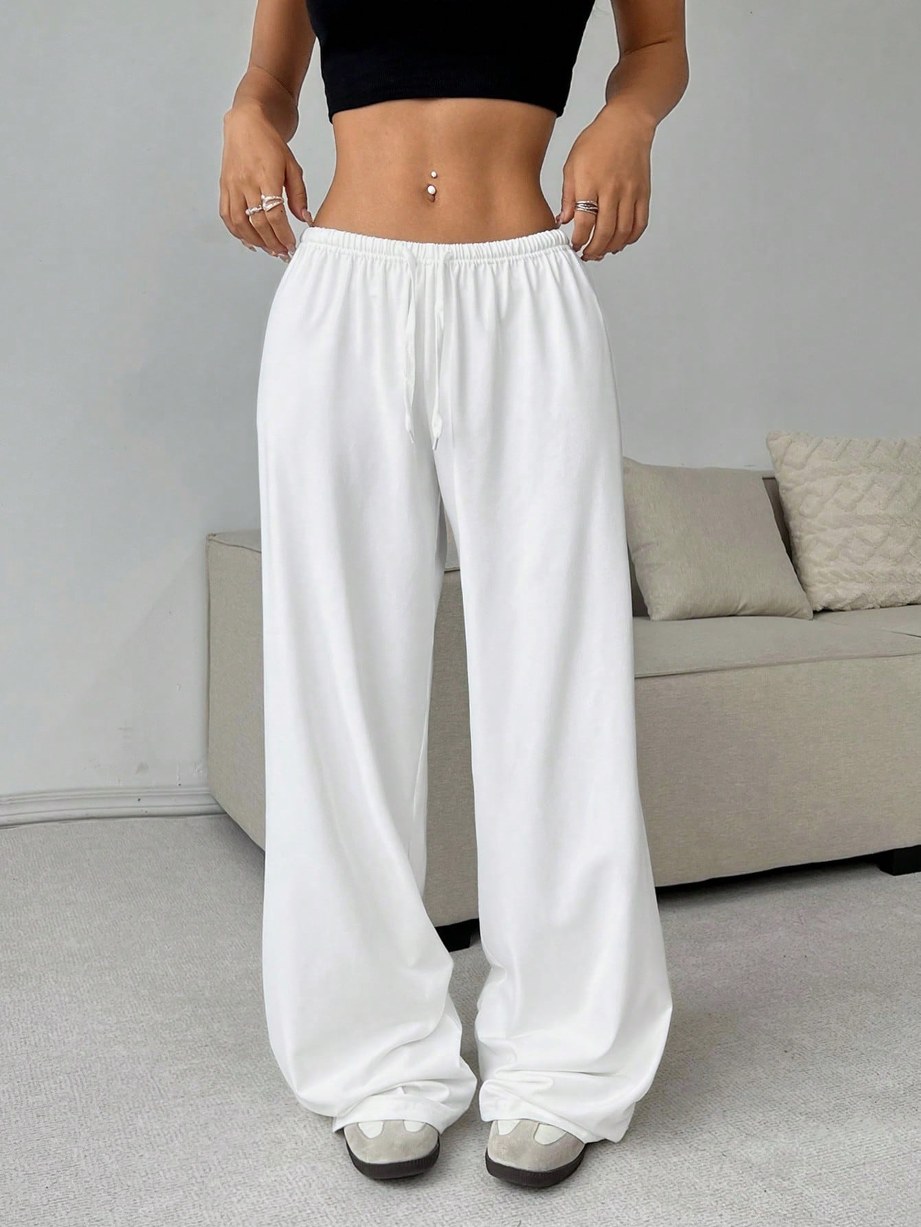 Black Soft Knitted Lounge Pants