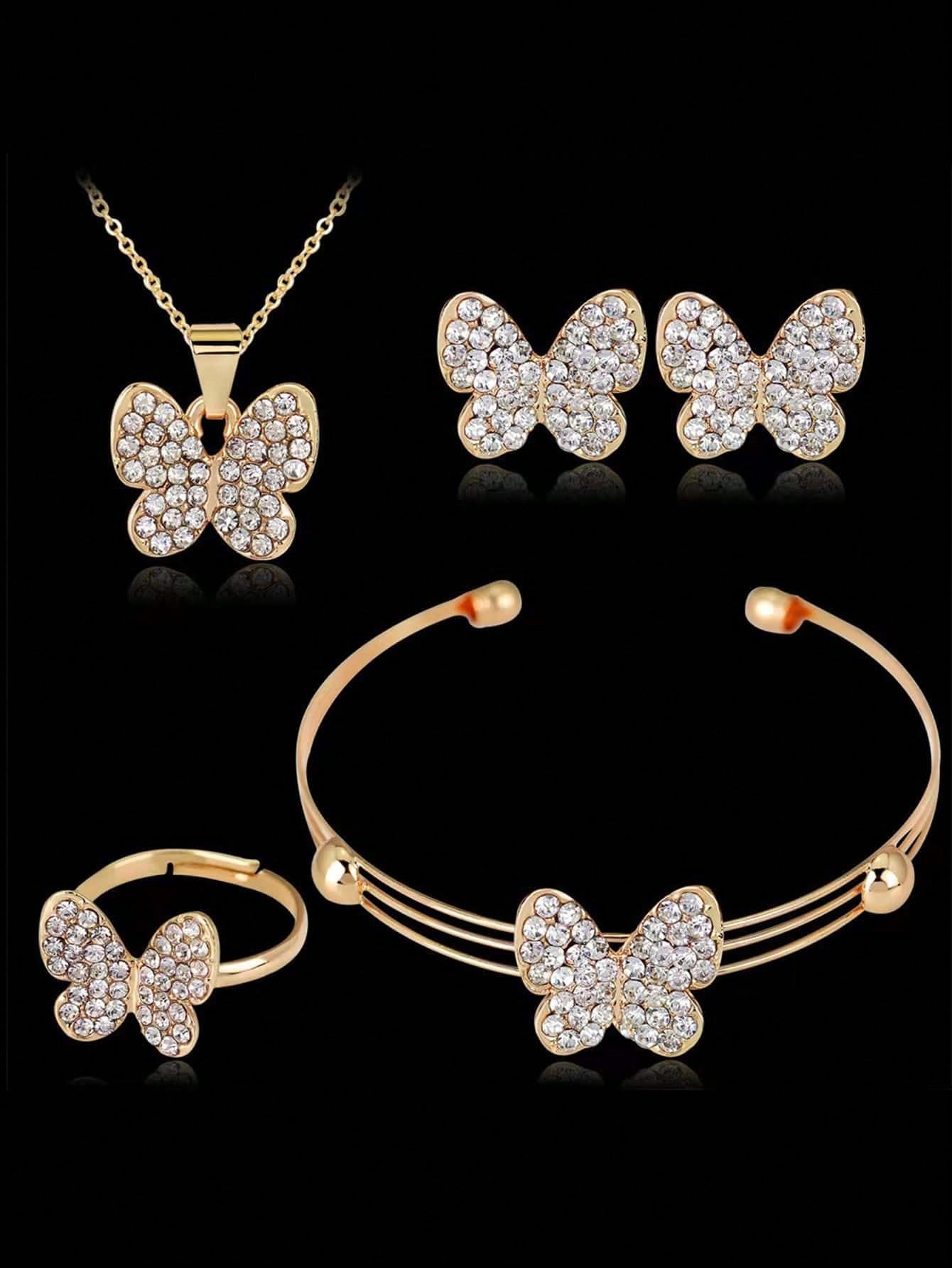 5 Exquisite Multi-Purpose Butterfly Sets, Lightweight Luxury Rings, Necklaces, Earrings, Bracelet Sets, As A Gift For The Most Beautiful Mother, Princess Dream Of Young Girls