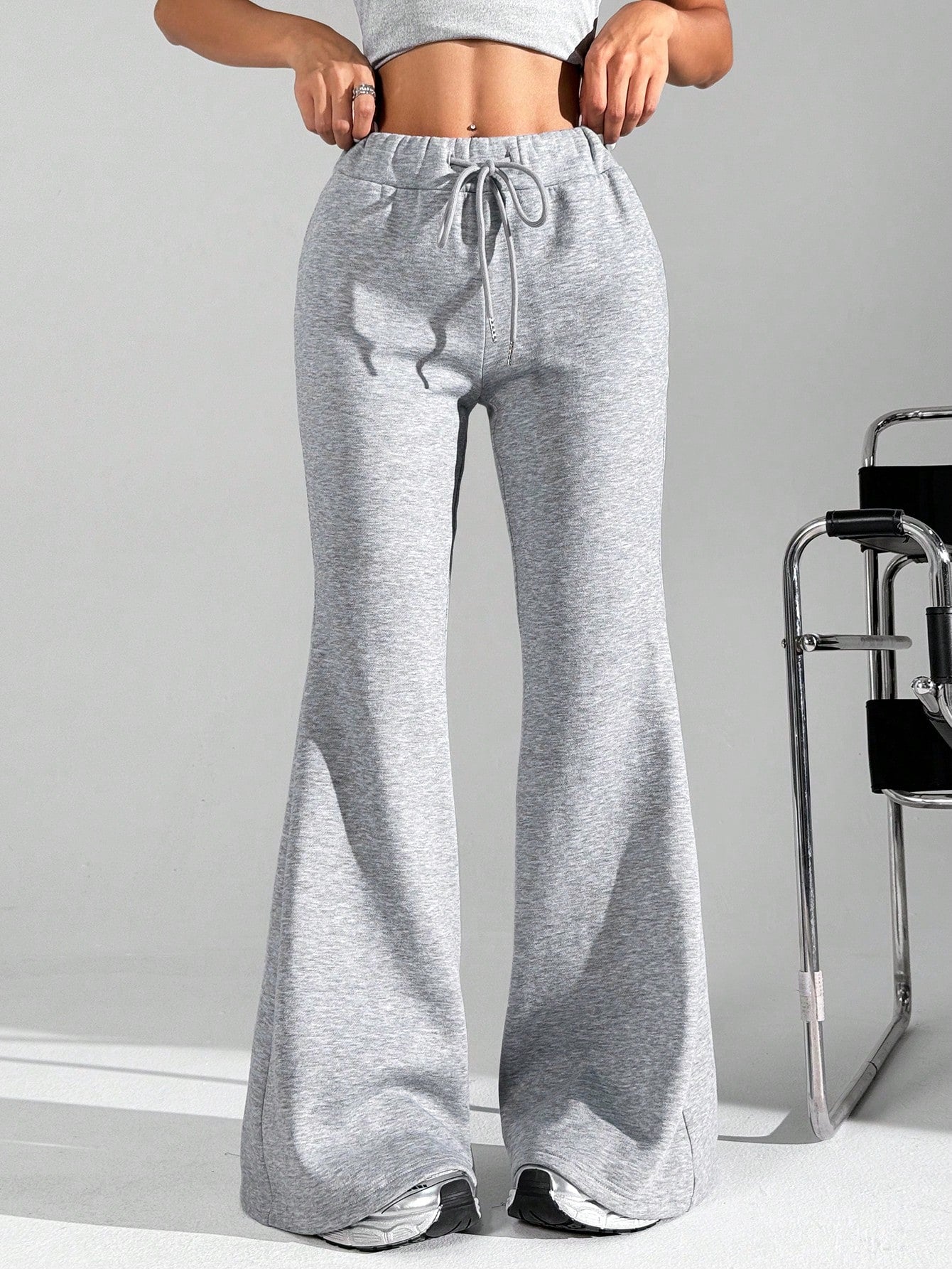 Drawstring Waist Flare Leg Sweatpants For Summer Outdoor Activities