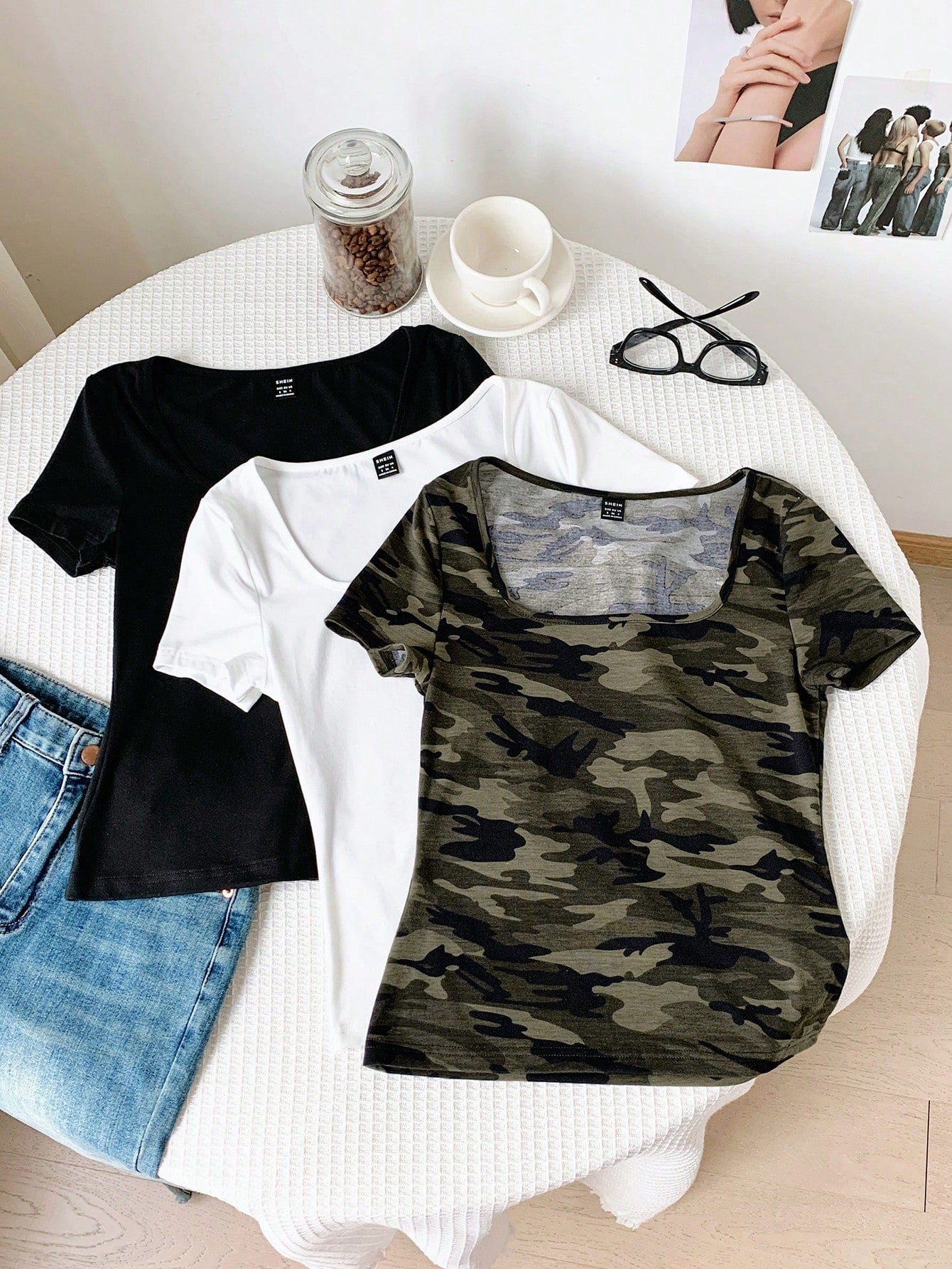 3pcs Women's Short Sleeve Short Casual Fitted T-Shirt Set Suitable For Summer