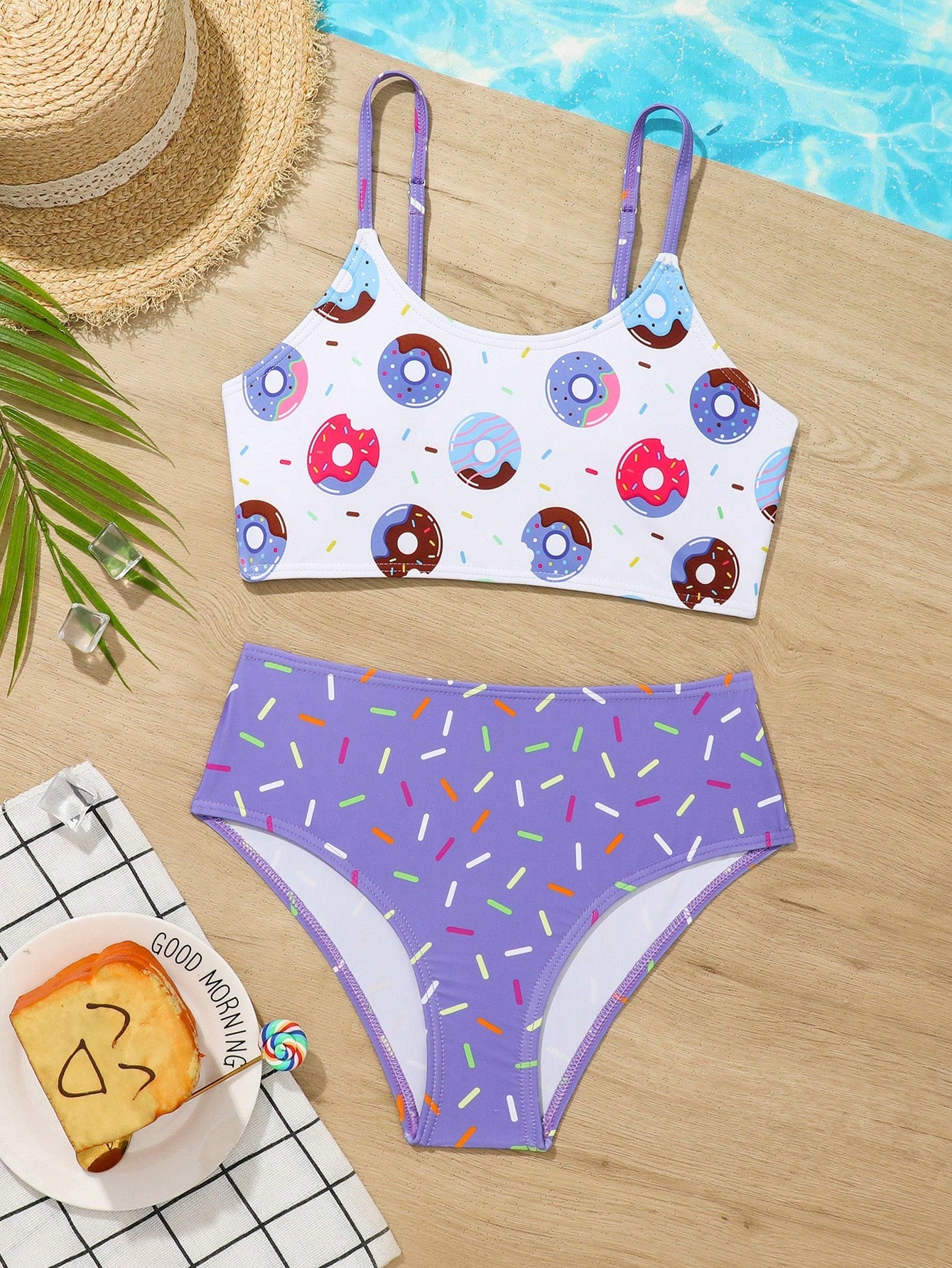 Tween Girl Random Printed Bikini Set Summer Beach