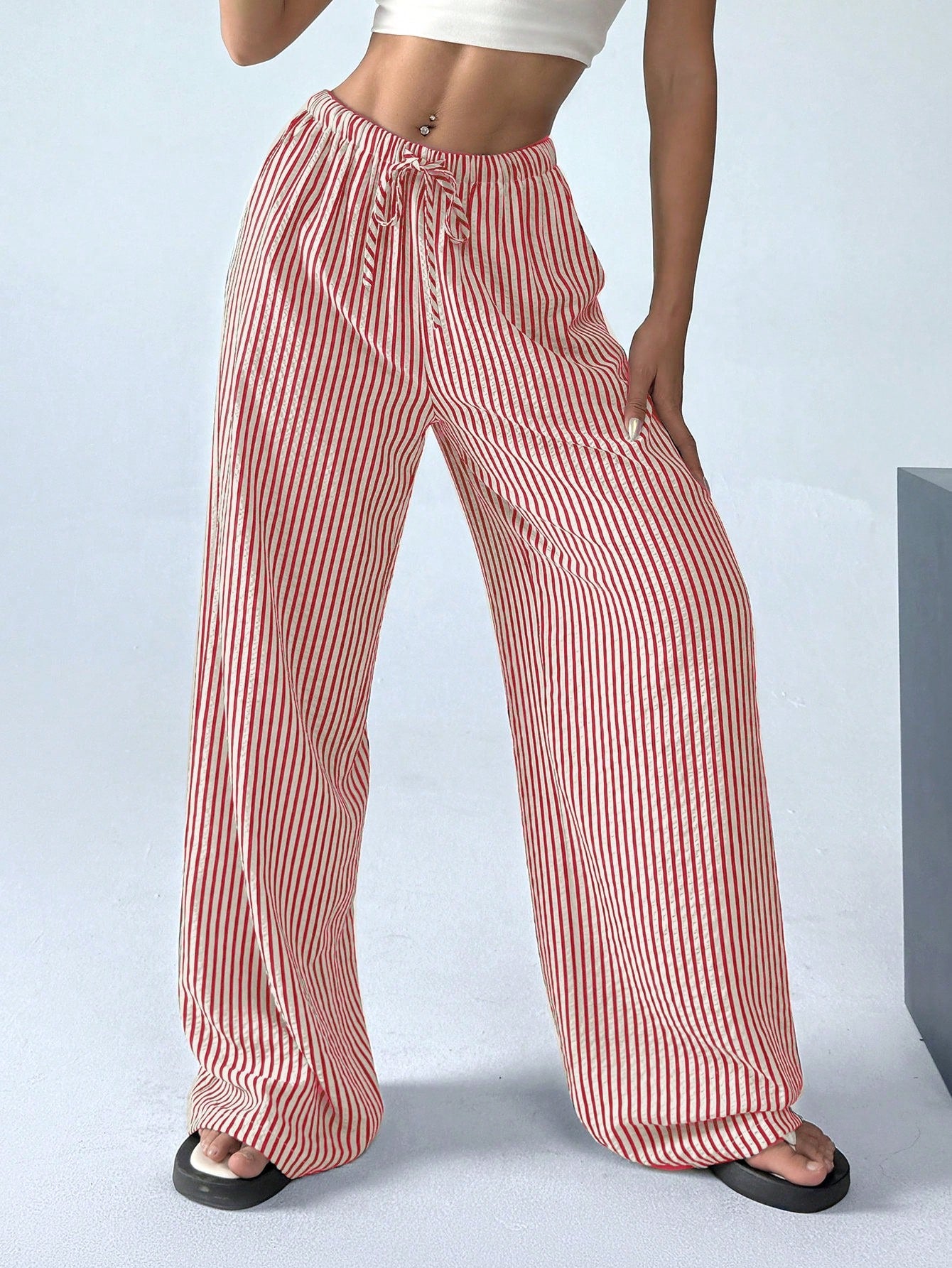 Striped & Printed Casual Daily Wear Women Spring/Summer Long Pants