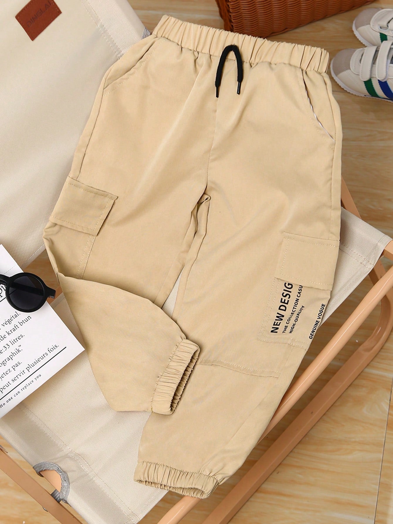 Toddler Boys' Casual Workwear Pocket Letter Printed Pants