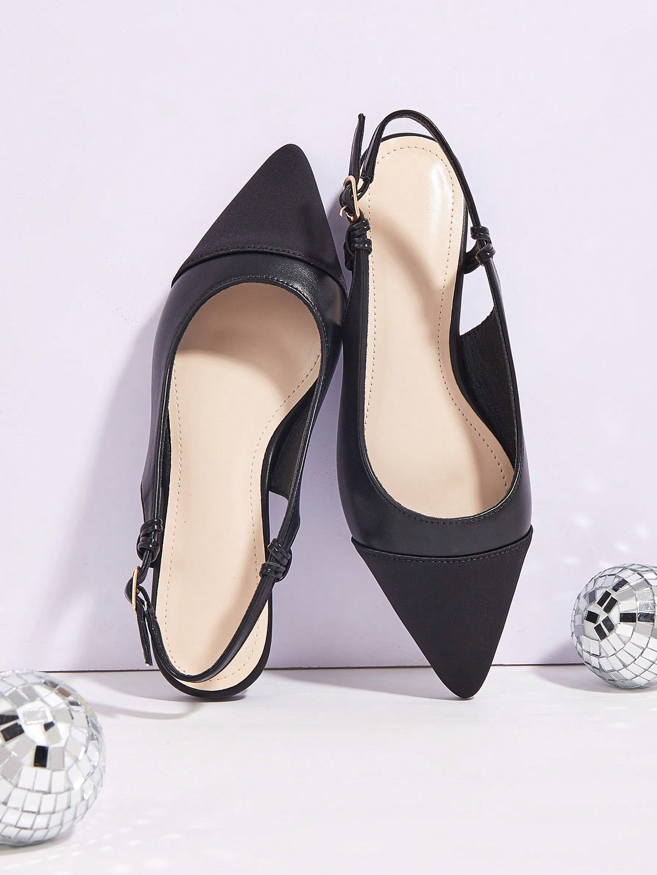 French Elegant Flat Shoes, Elegant Noblewoman Soft Pointed Toe Hollow Out Shoes, Half-Covered Toe Sandals For Women