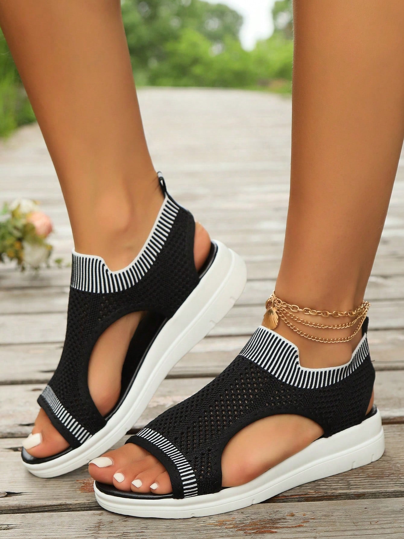 New Summer Women's Thick-Soled Sandals, Breathable Mesh Upper, Super Light, Comfortable & Casual Shoes