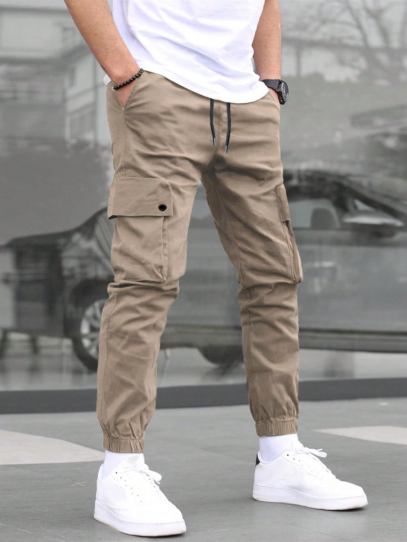 Men's Loose-Fit Casual Pants With Flap Pockets