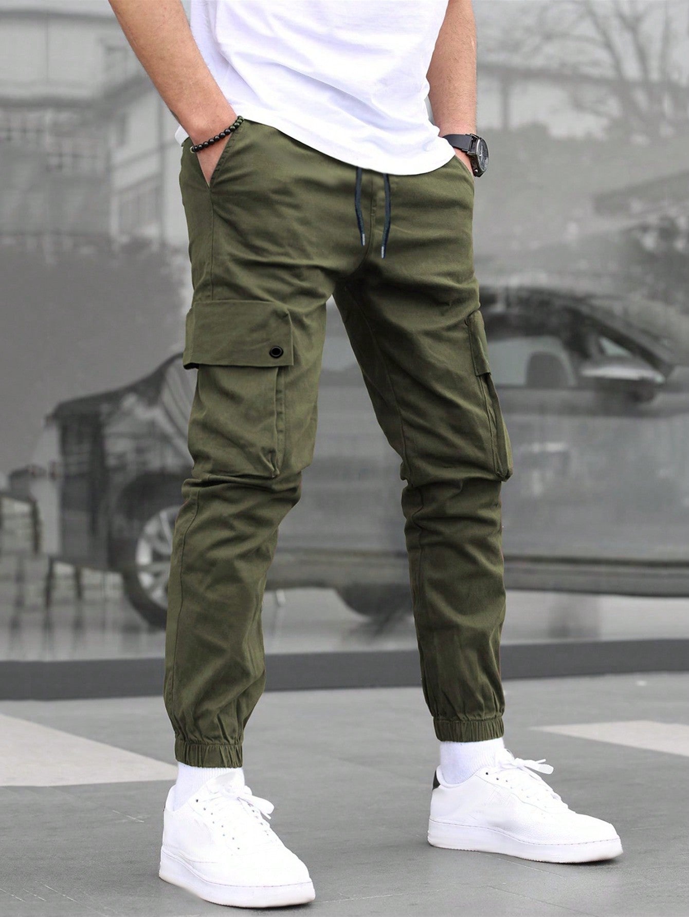 Men's Loose-Fit Casual Pants With Flap Pockets