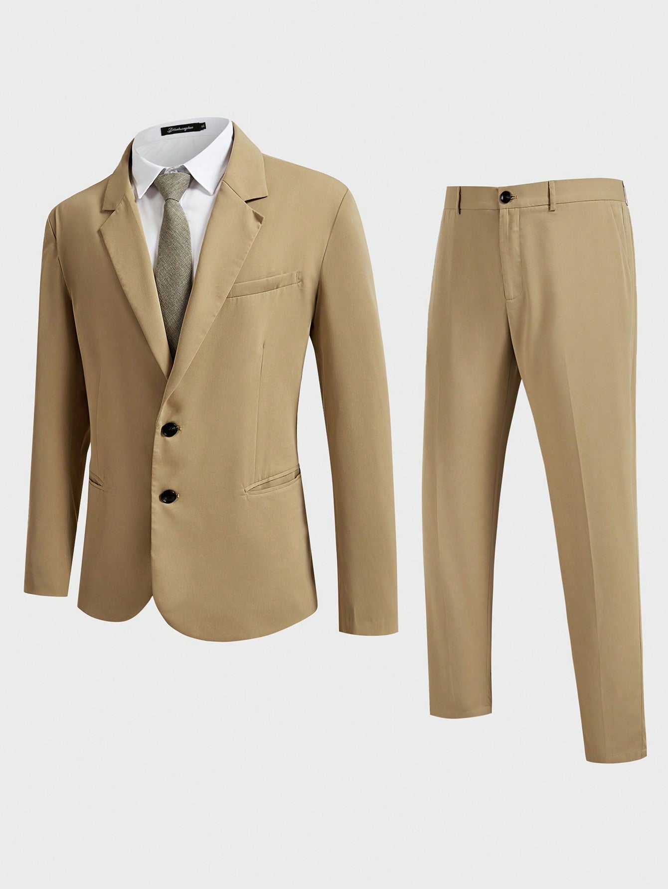 Plus 1pc Single Breasted Blazer & 1pc Suit Pants