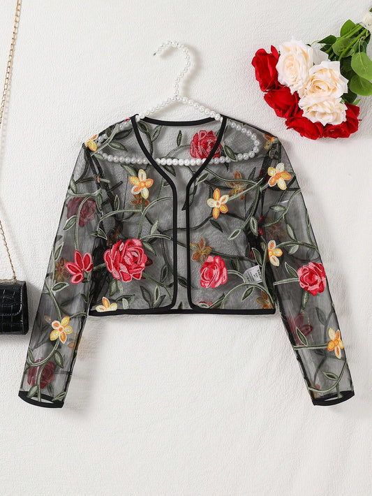 Tween Girls' Embroidered Fashion Jacket