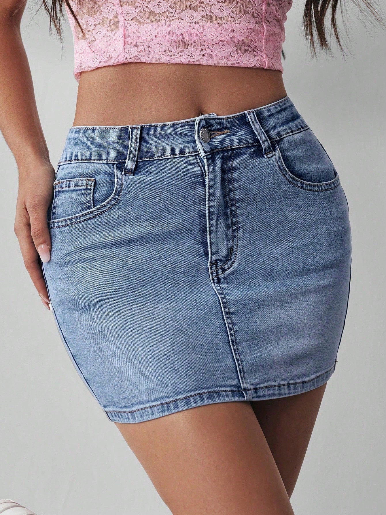 Women'S Bodycon Denim Mini Skirt