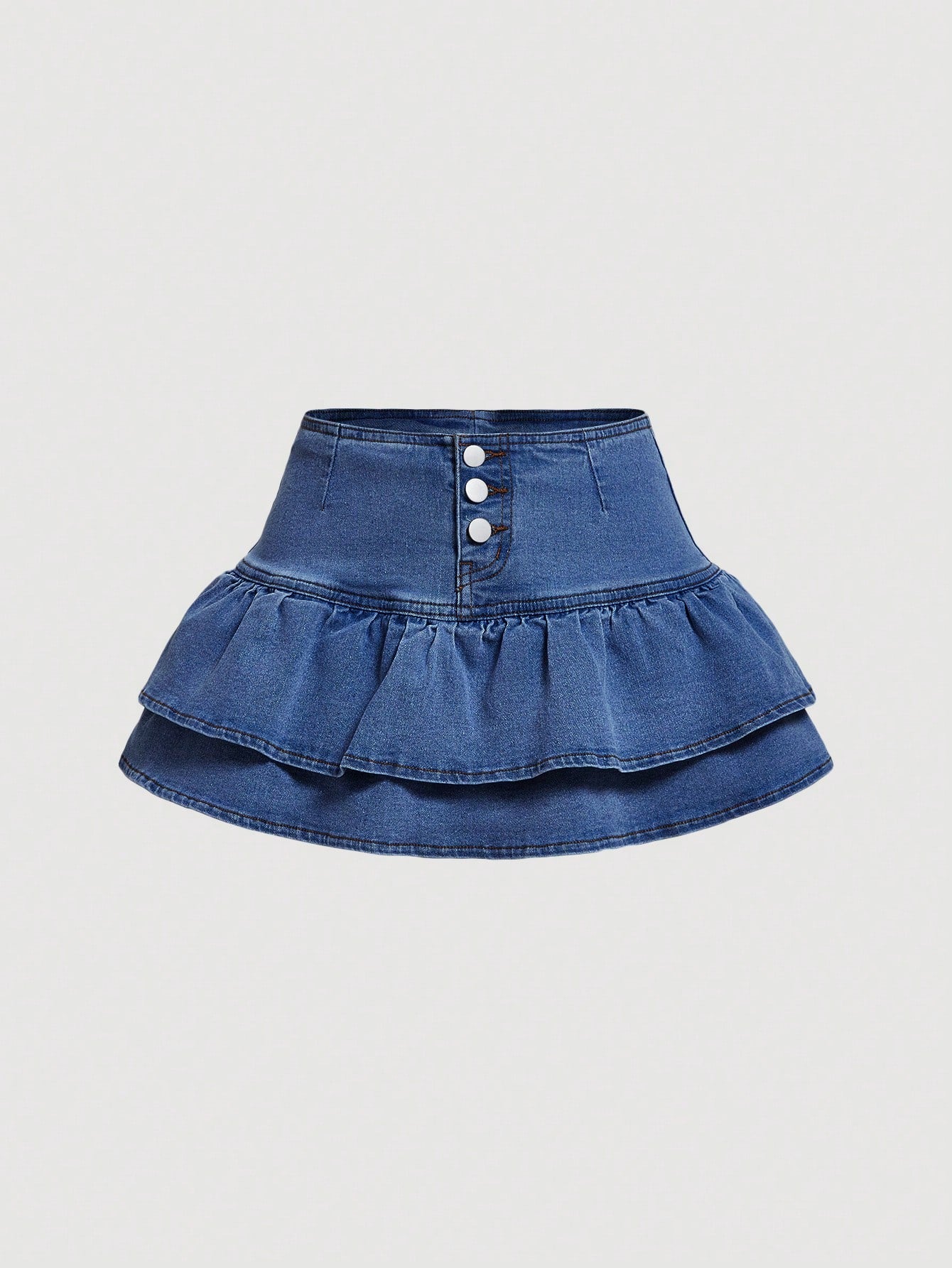 Women Sexy Summer Denim Mini Skirt With Ruffle Hem