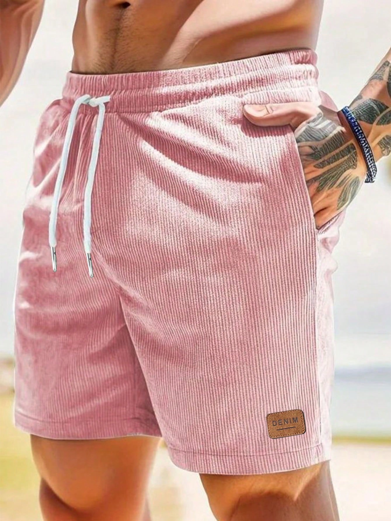 Men's Solid Color Drawstring Shorts With Pockets, Summer Casual Shorts