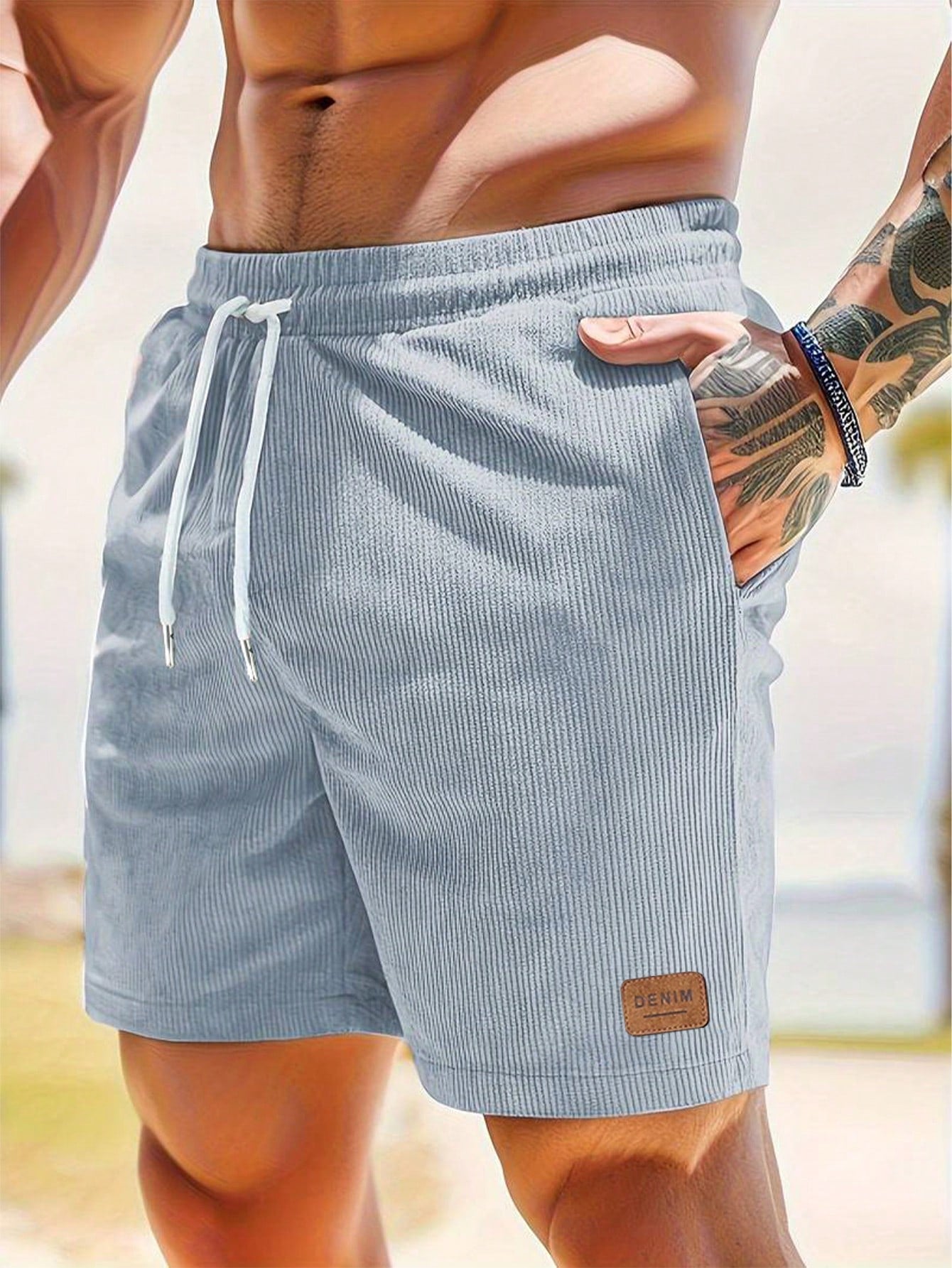 Men's Solid Color Drawstring Shorts With Pockets, Summer Casual Shorts