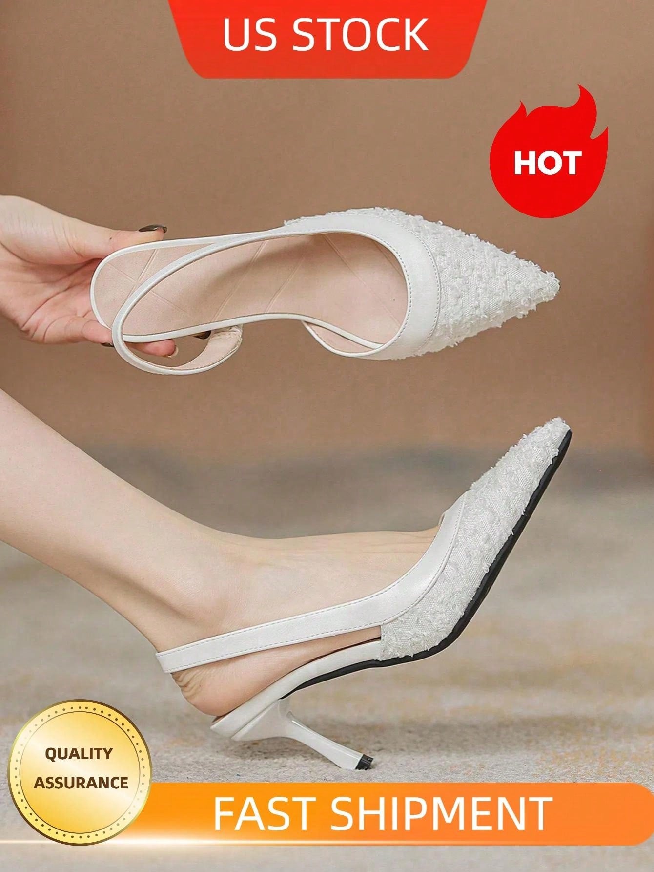 Women Summer Lace High Heels Pointed Toe Sexy Kitten Heel Sandals Party Fashion Open Toe Breathable High Heel Shoes