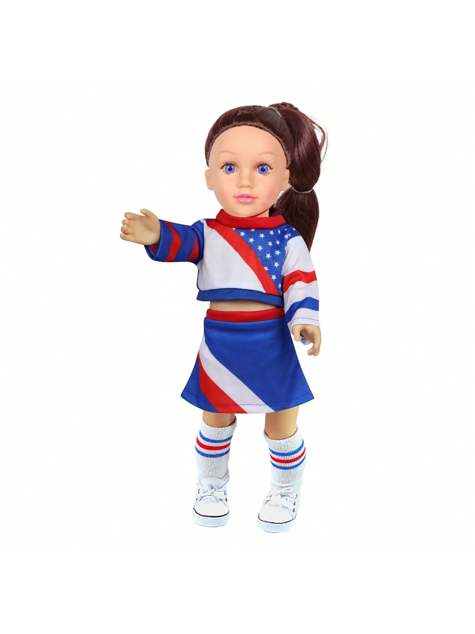 18 Inches (About 45.7cm) Doll Clothing Accessory, Blue Flag Cheerleader Outfit (Doll Not Included)