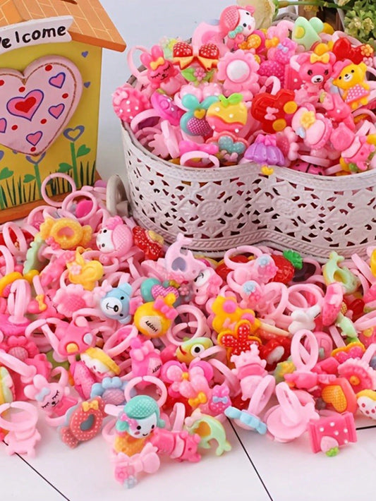 20pcs Kids' Cartoon Rings - Perfect For Parties, Gifts, And Everyday Fun