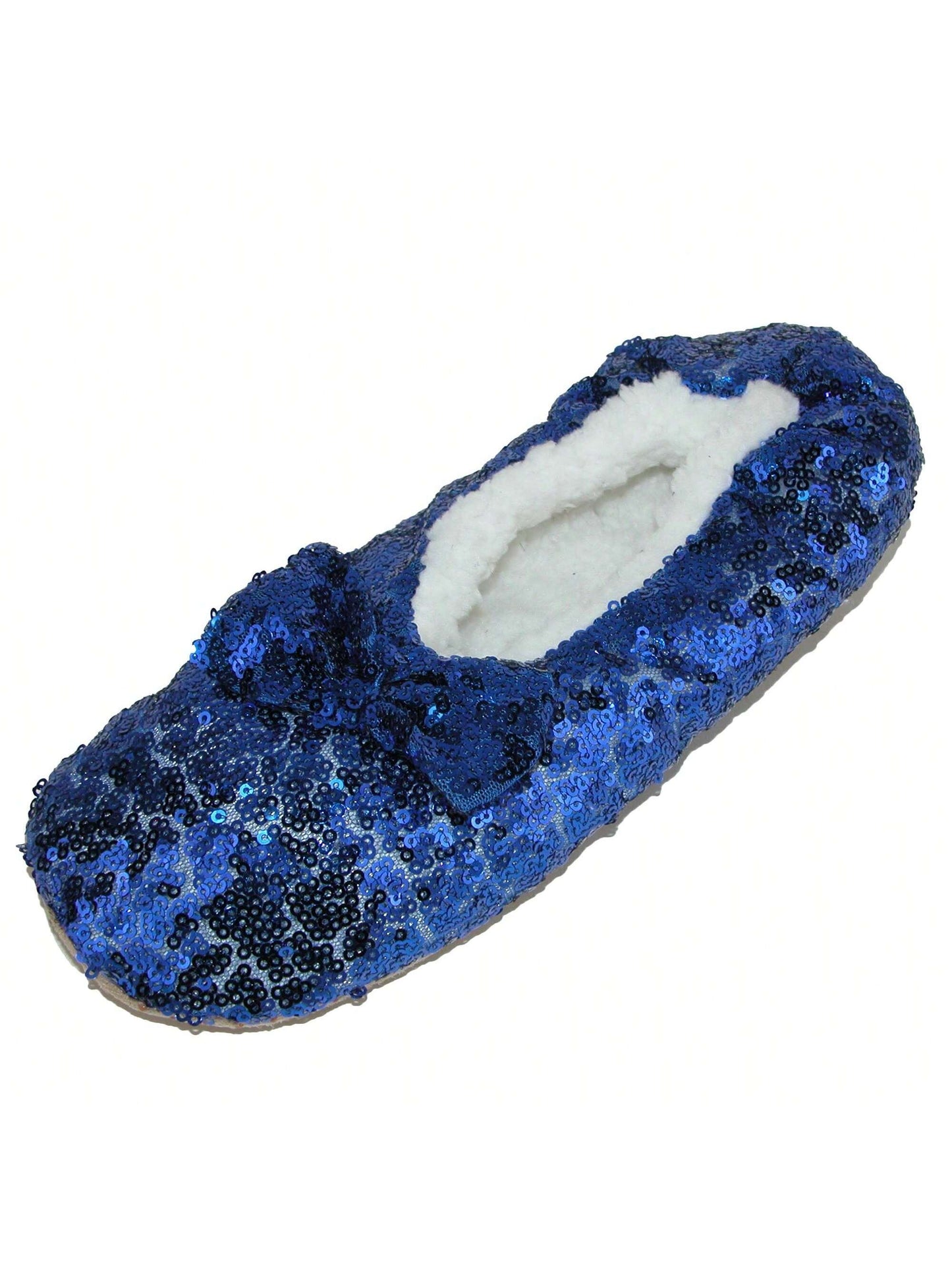 Alotta Knits Women's Sequins Ballerina Slippers With Sherpa Fleece Lining