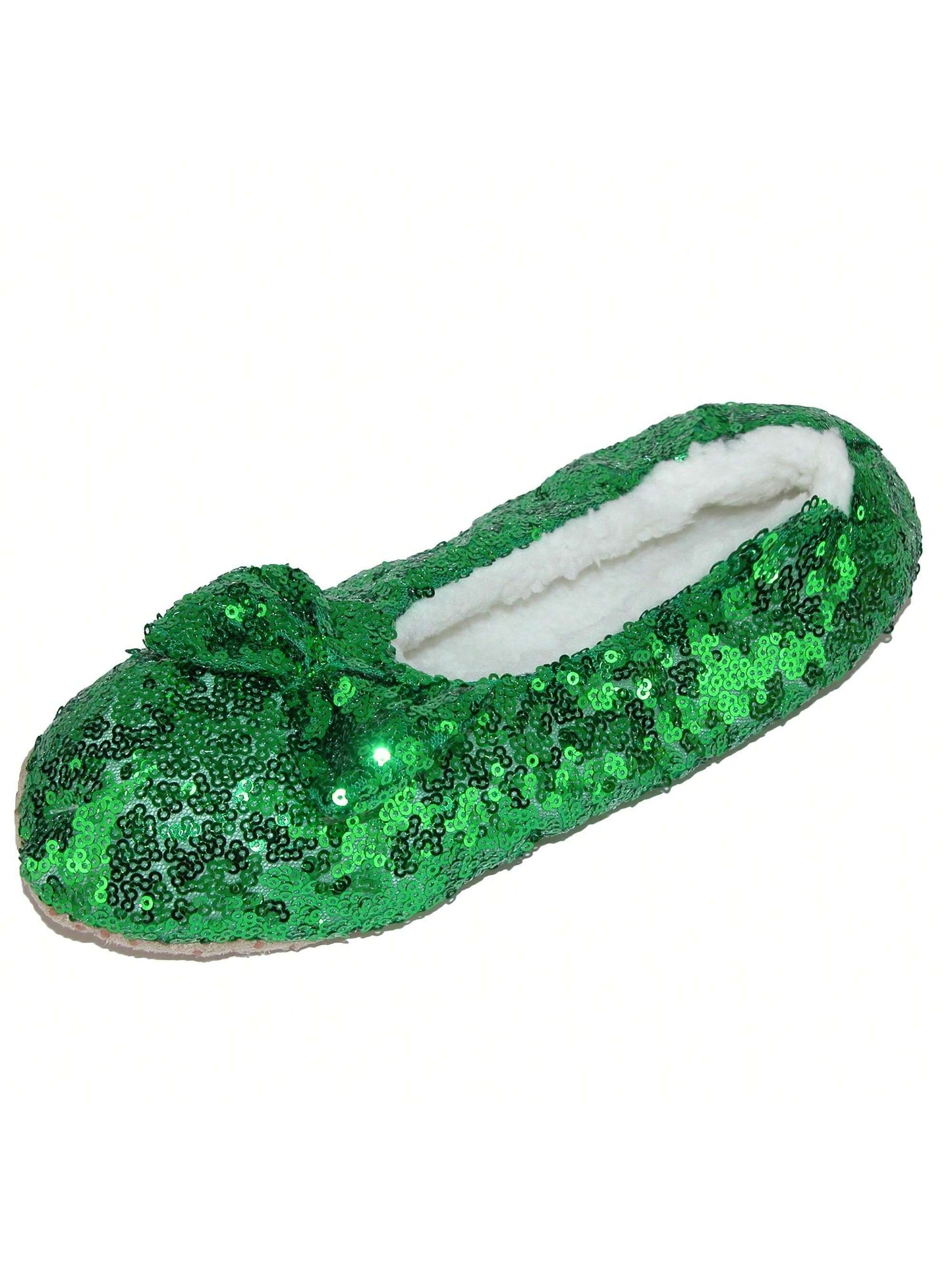 Alotta Knits Women's Sequins Ballerina Slippers With Sherpa Fleece Lining