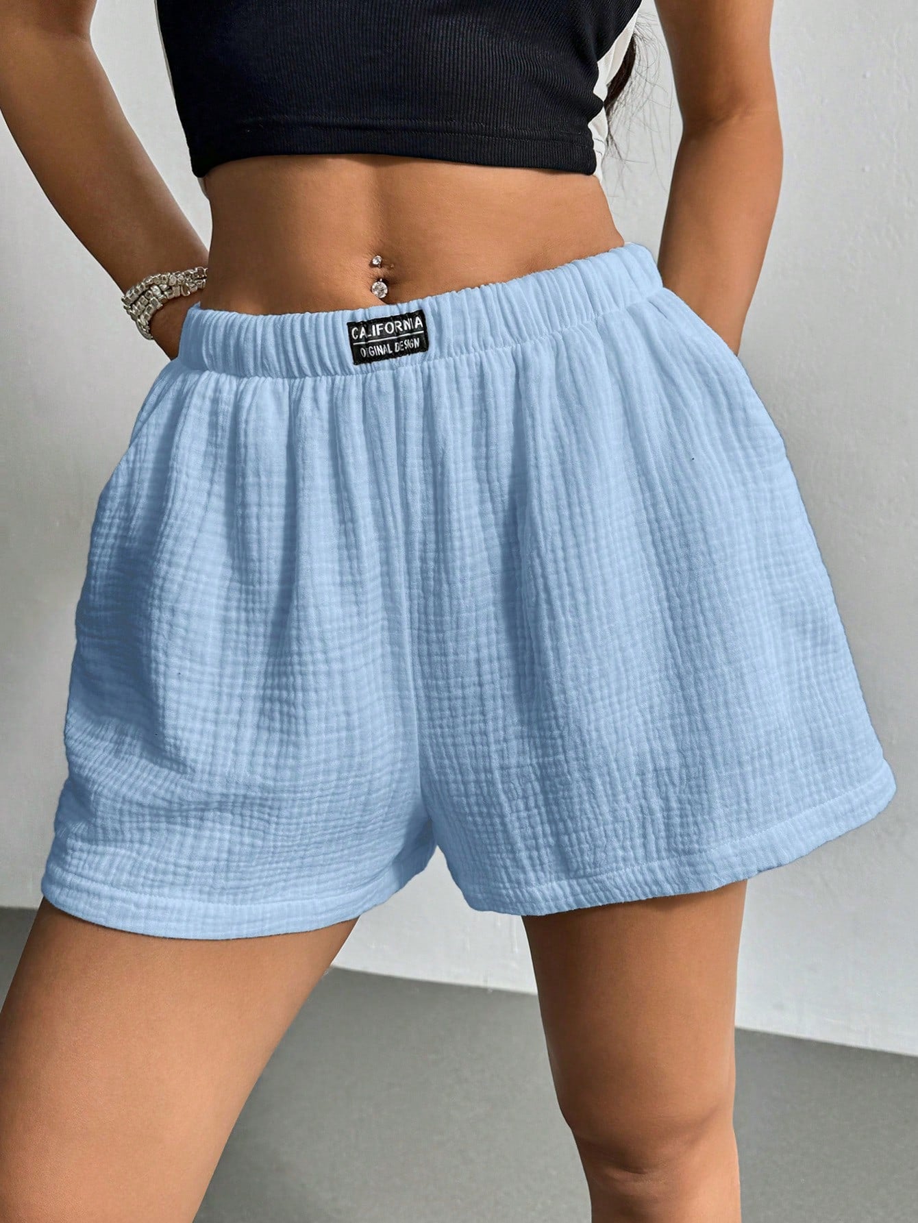 Summer Casual And Breathable White Linen Loose Shorts For Vacation