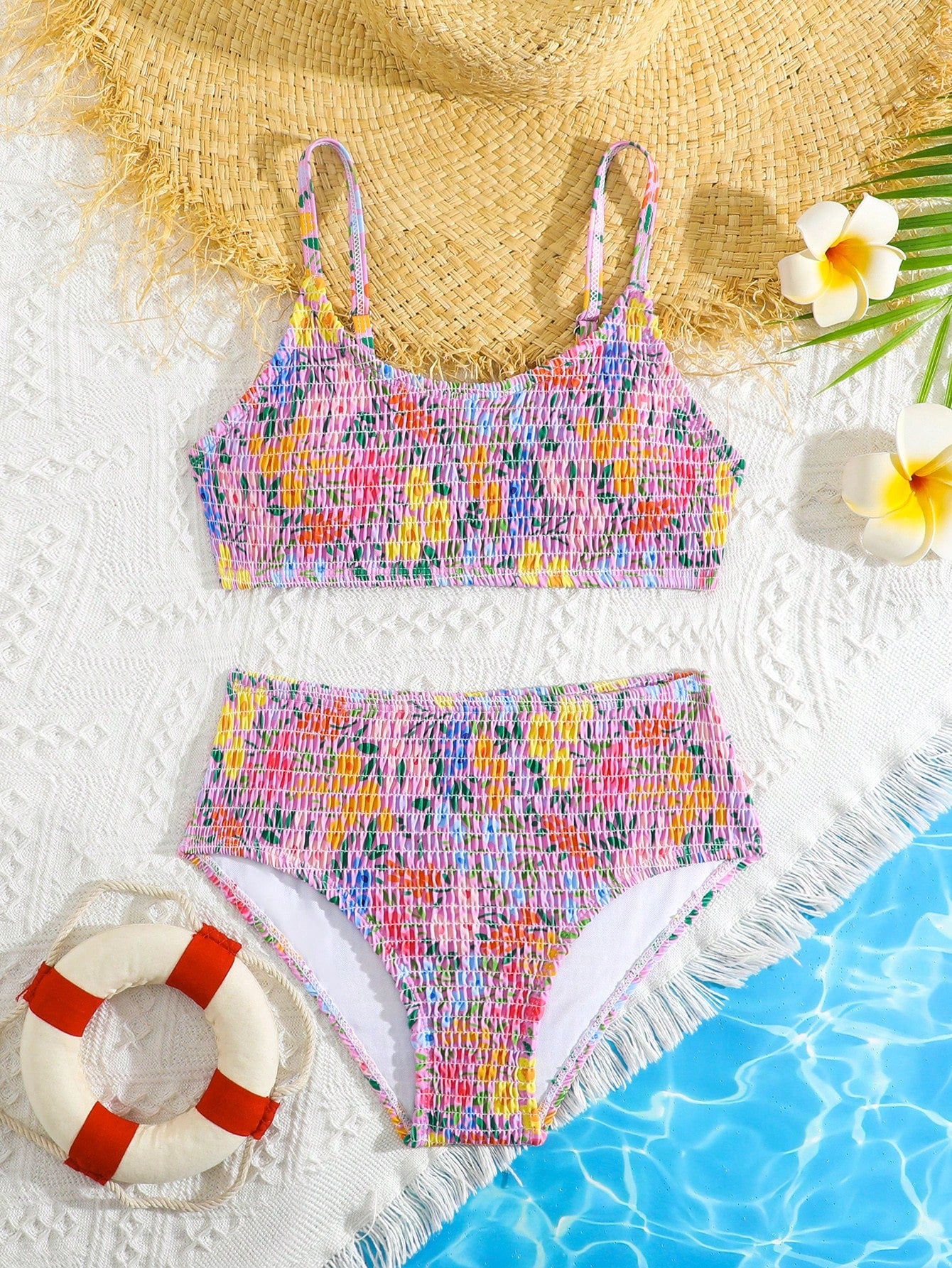 Tween Girl Floral Printed Bikini Set, Holiday Style