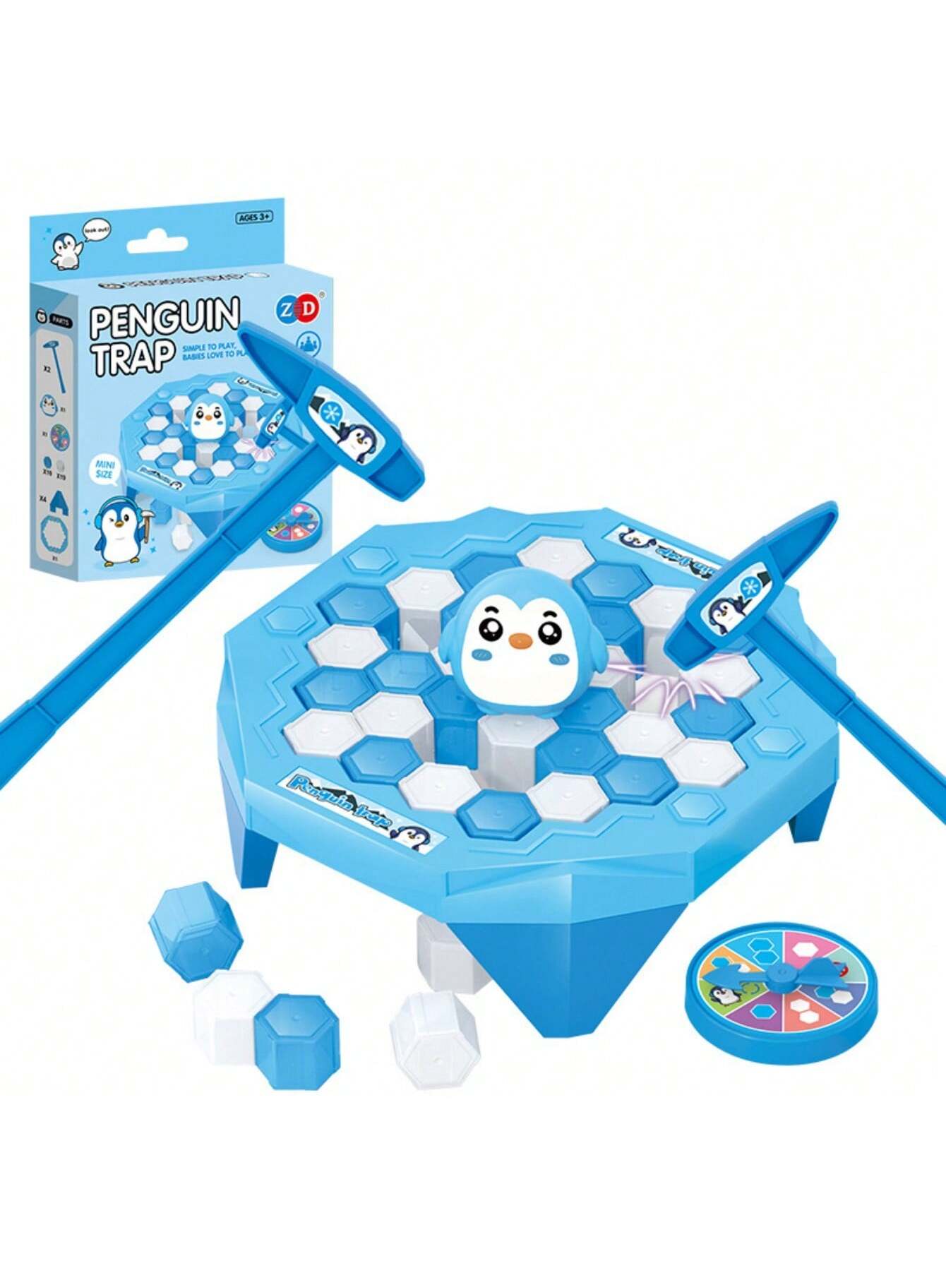 1pc Blue Mini Knock Ice Penguin Puzzle Toy For Boys And Girls